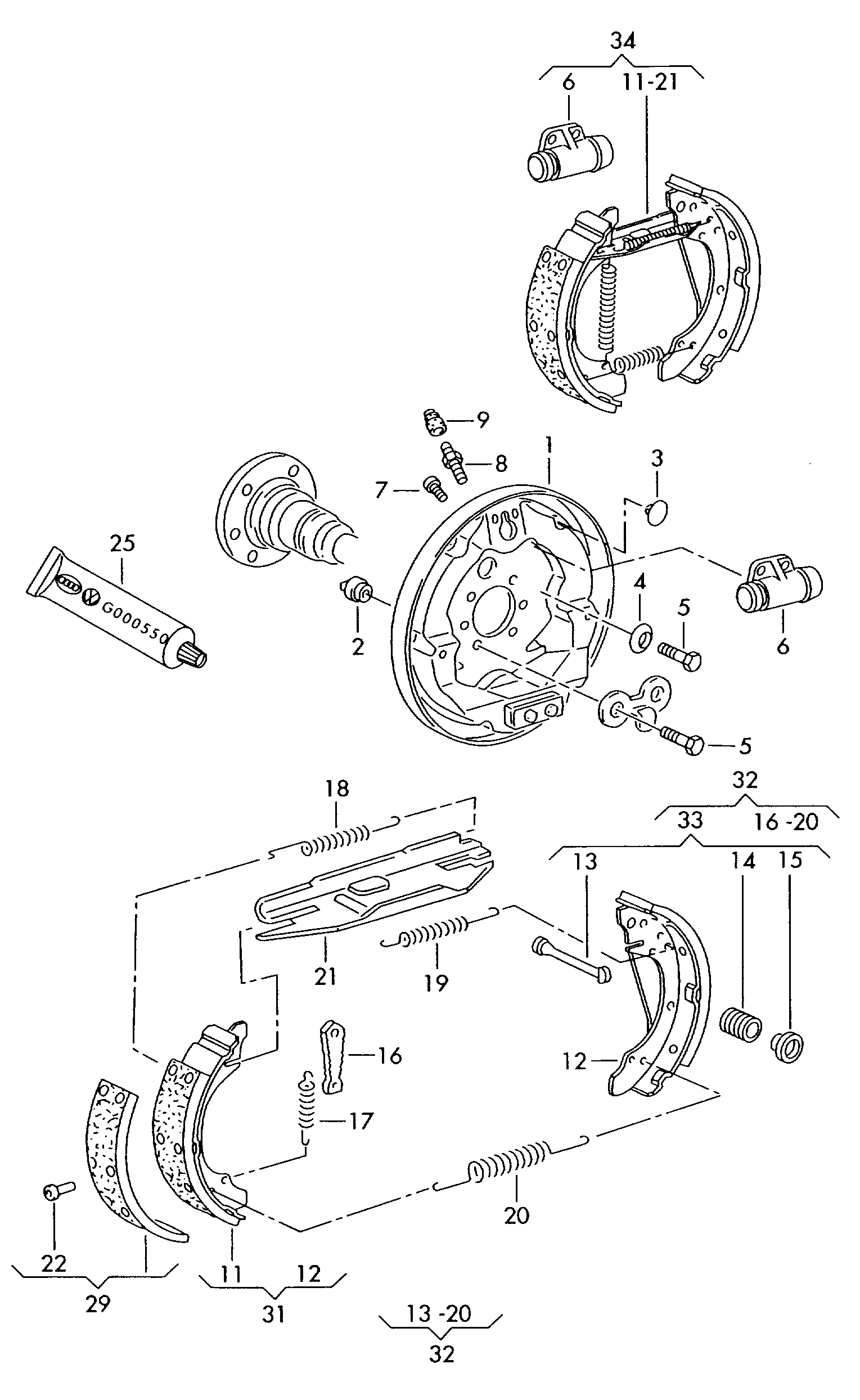 VAG 6R0 698 520X - Комплект спирачна челюст parts5.com