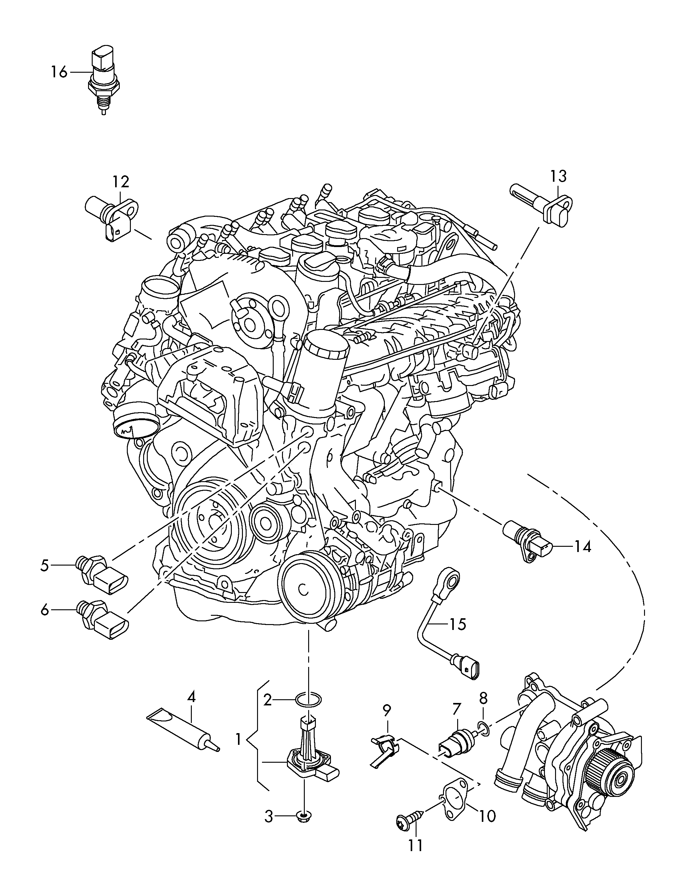 AUDI 06H 906 433 C - Σηματοδ. παλμών, στροφ. άξονας parts5.com