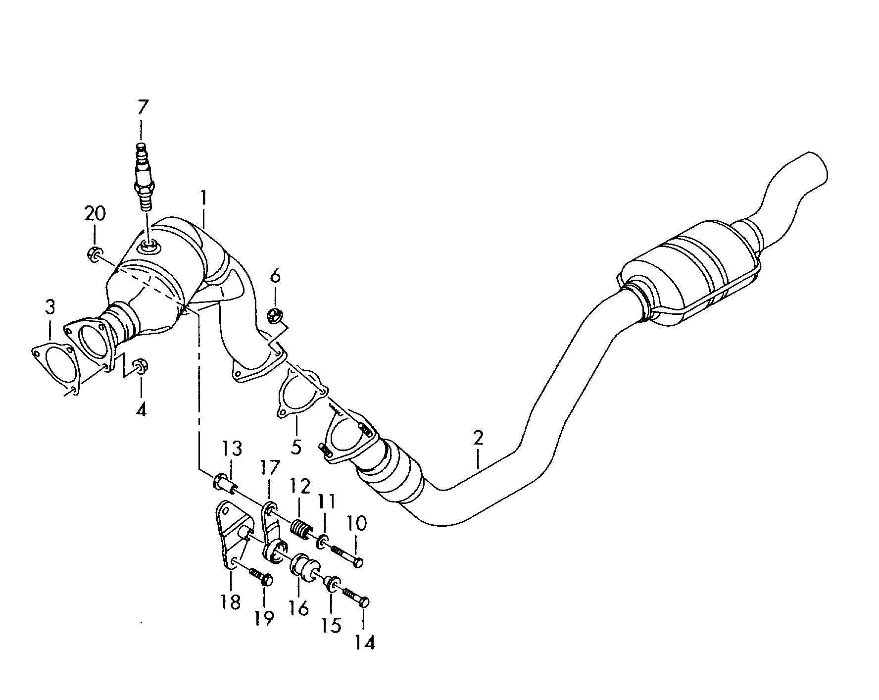 Skoda 8K0253115H - Garnitura, racord evacuare parts5.com