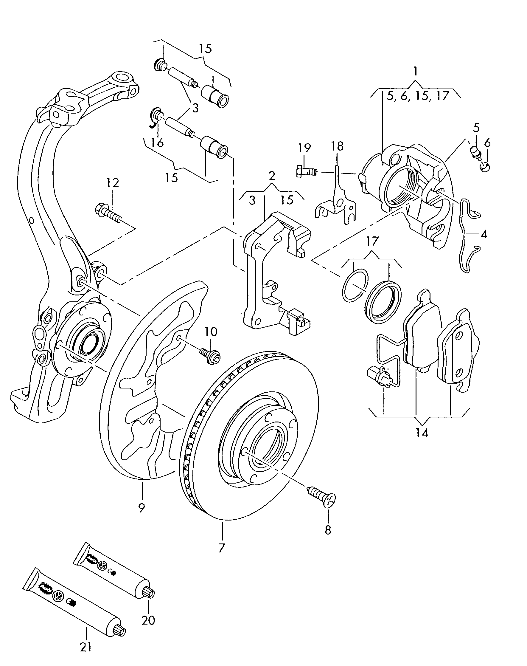 VAG 4B0 698 151 K - Zestaw klocków hamulcowych, hamulce tarczowe parts5.com