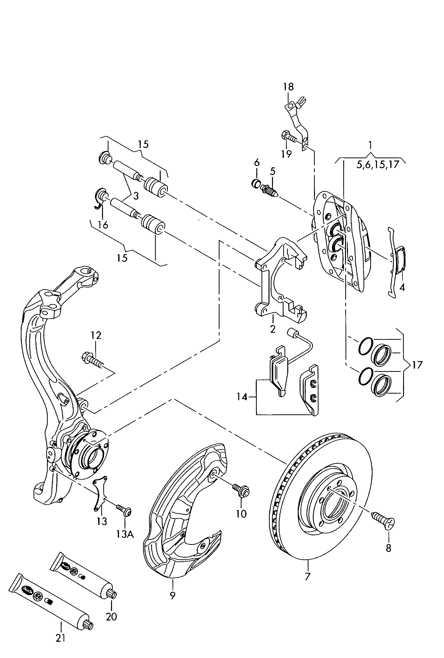 AUDI 4E0 698 151 J - Set placute frana,frana disc parts5.com