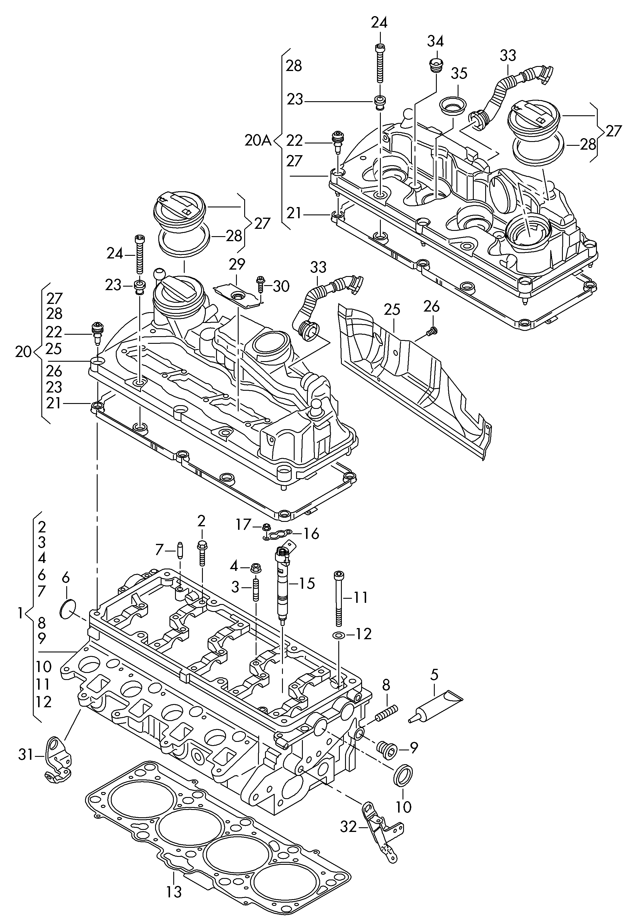 VW 03L 103 483 C - Tömítéskészlet, szelepfedél parts5.com