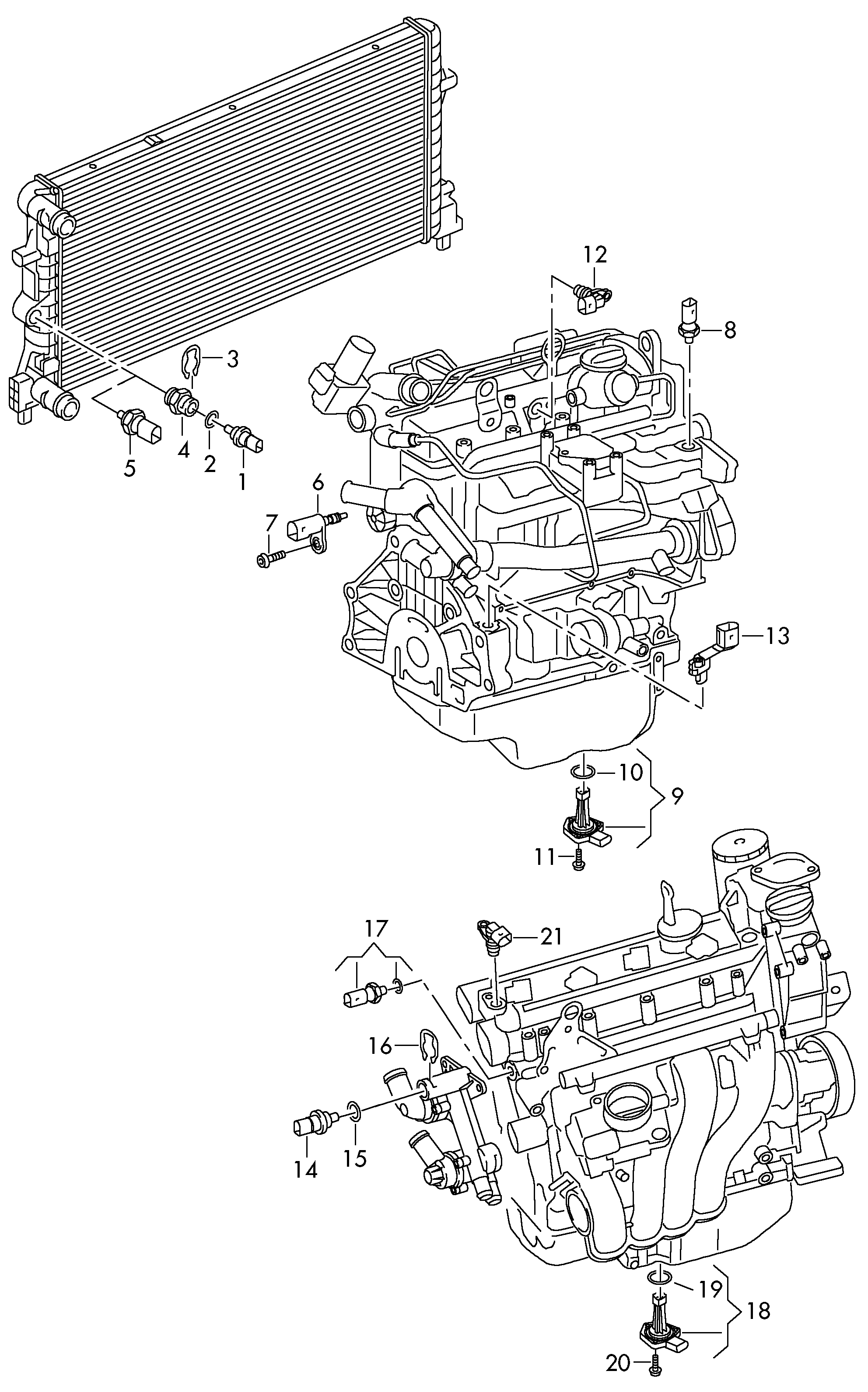 VW 6R0919501 - Senzor, temperatura hladilnega sredstva parts5.com