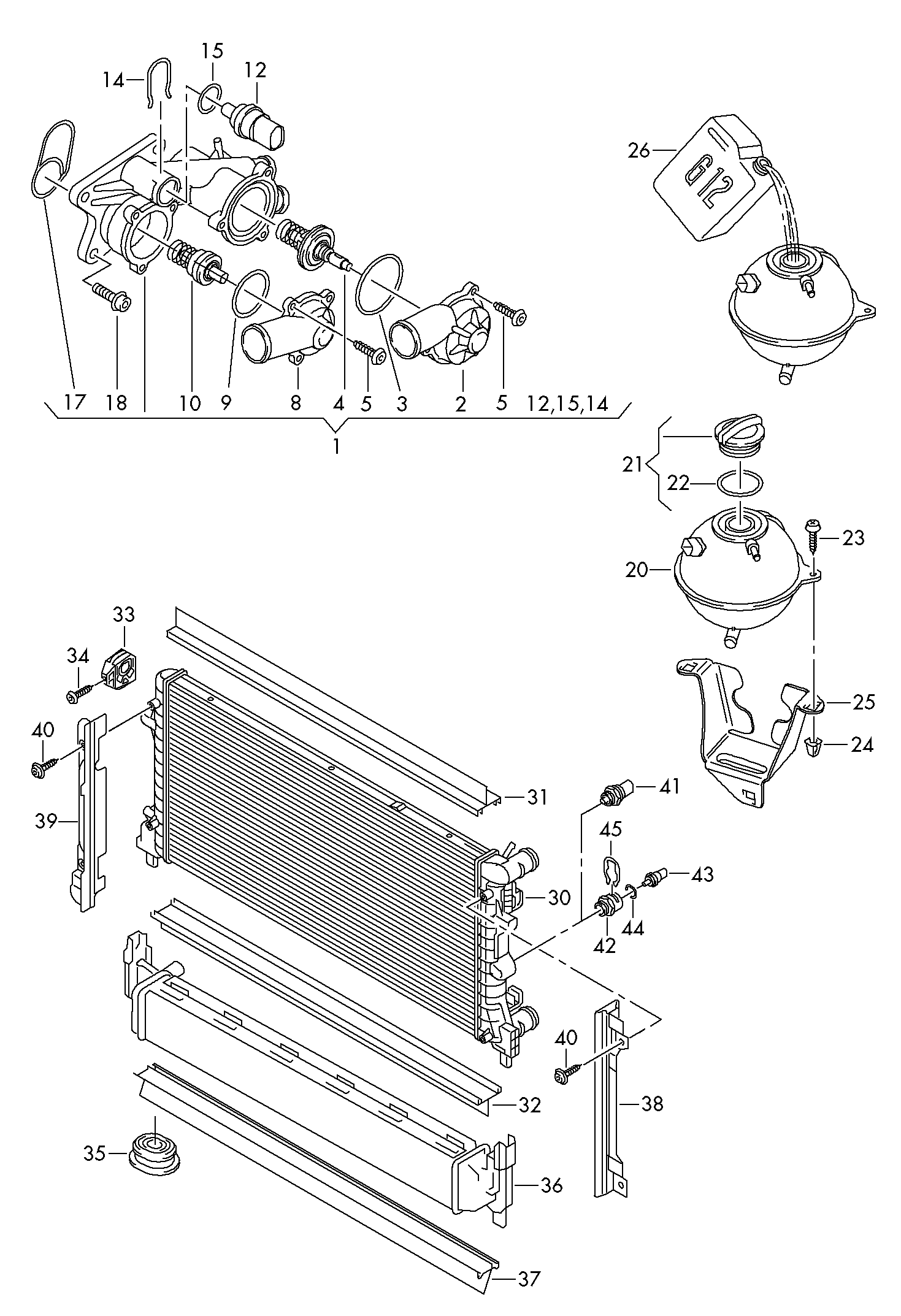 AUDI 03C 121 111 T - Thermostat, coolant parts5.com