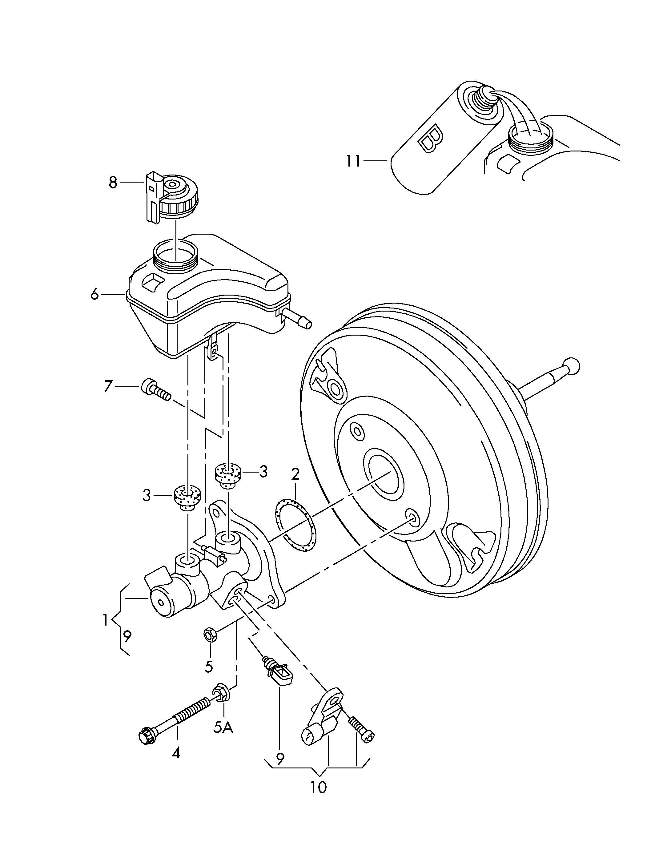 Skoda 6R1 611 019A - Hlavní brzdový válec parts5.com