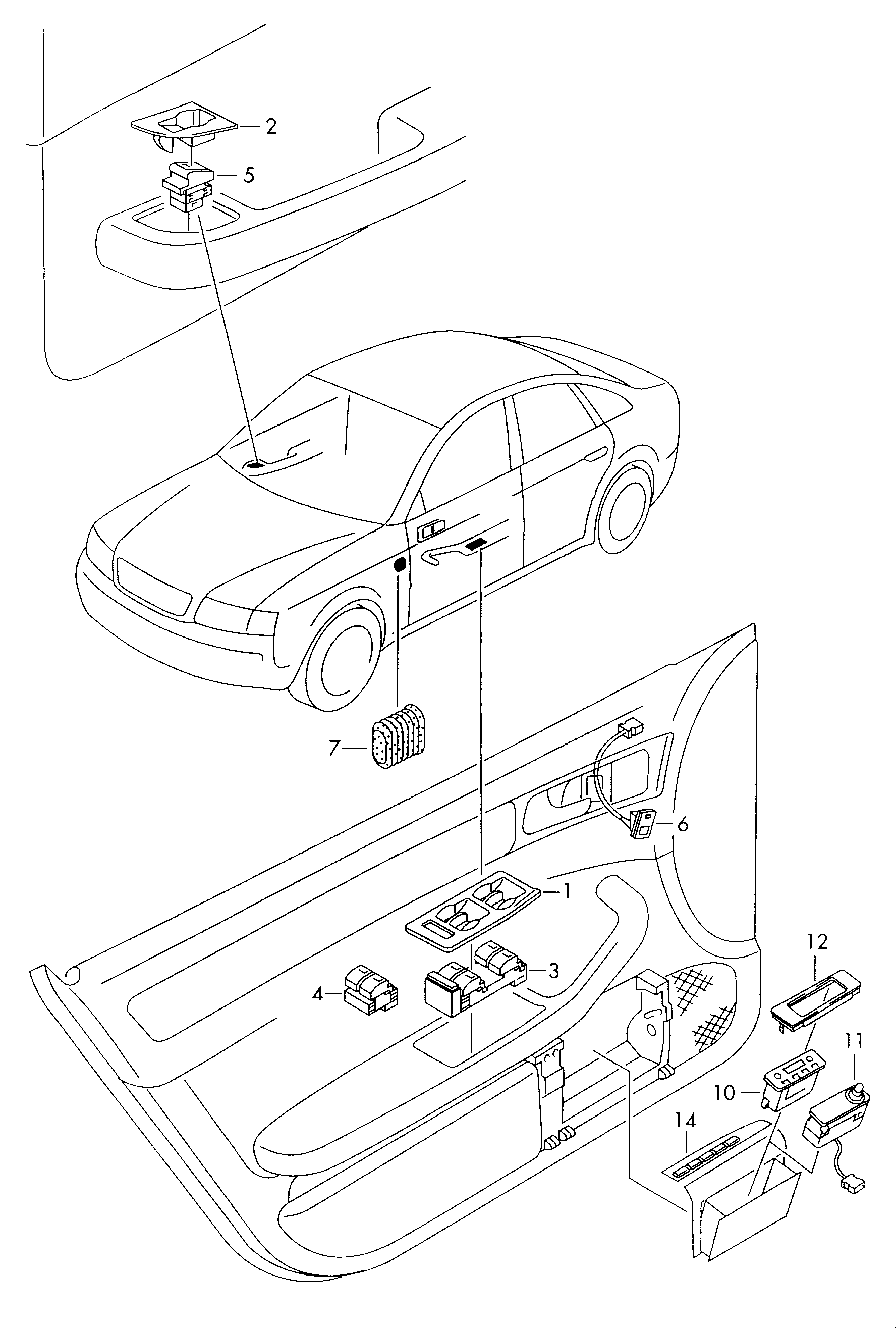 VW 4B0 959 855 - Выключатель, стеклоподъемник parts5.com