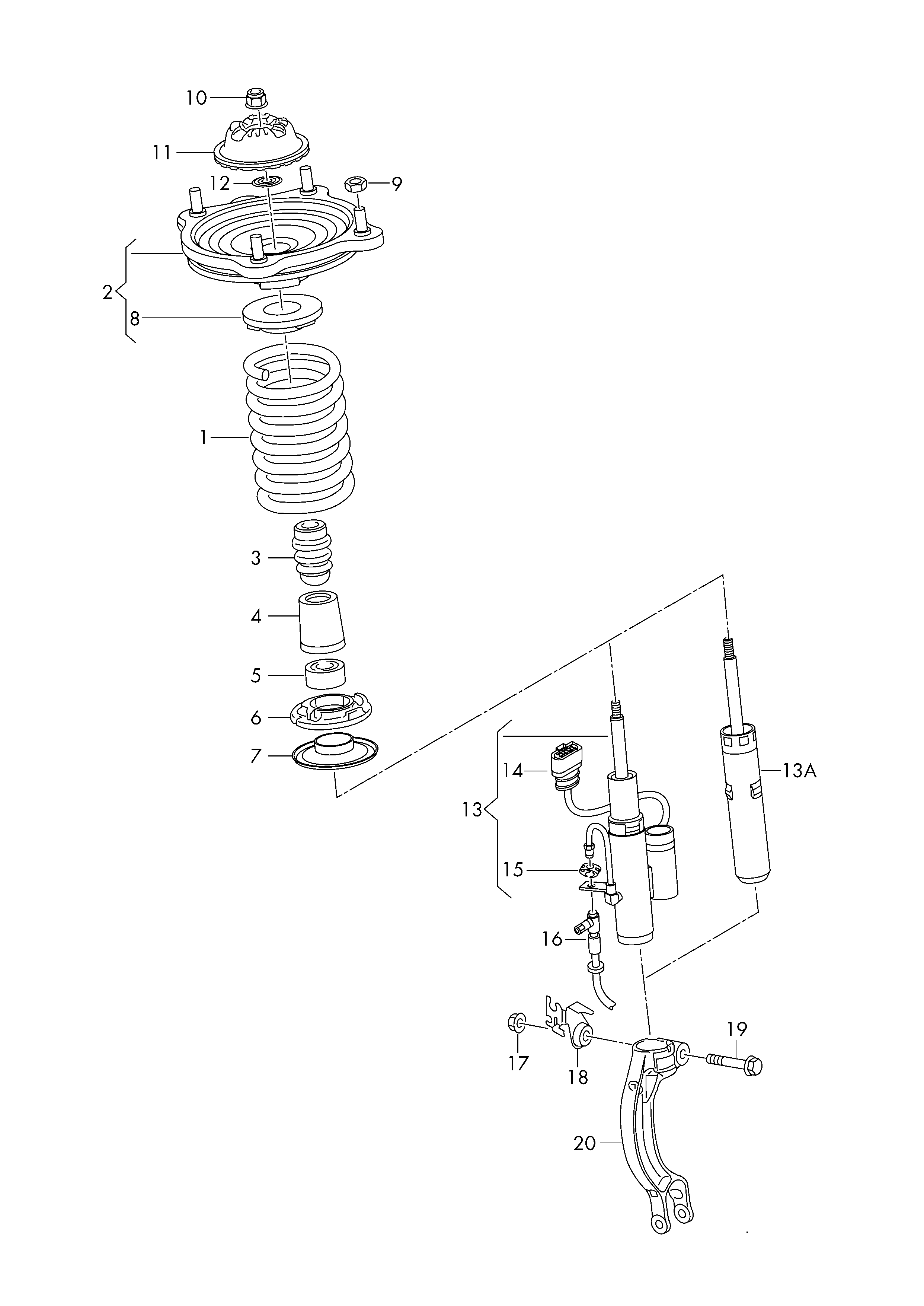 VW 8E0 412 377 C - Potporni ležaj opružne noge parts5.com