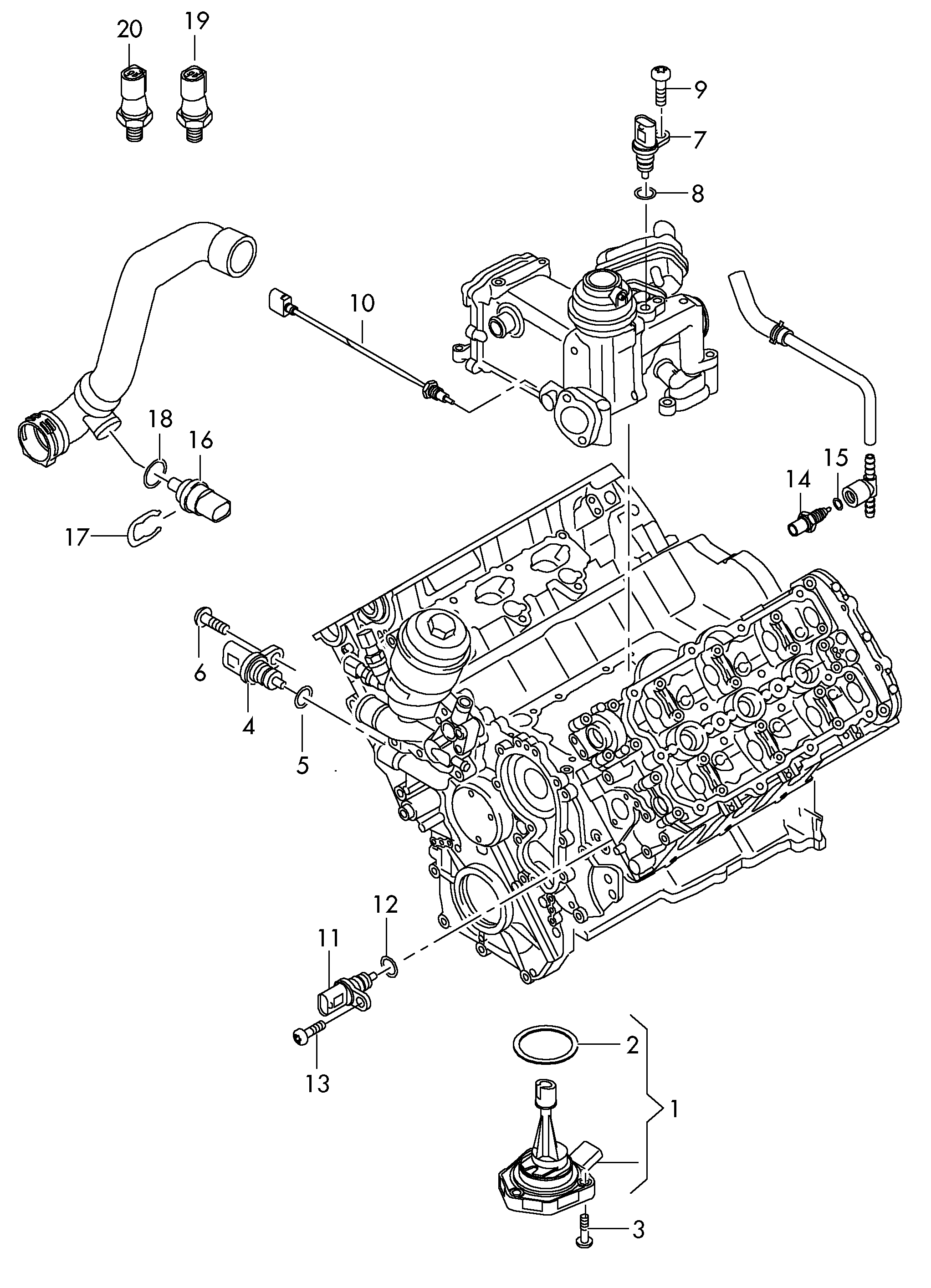 Seat 079 919 523 B - Sensor, coolant temperature parts5.com