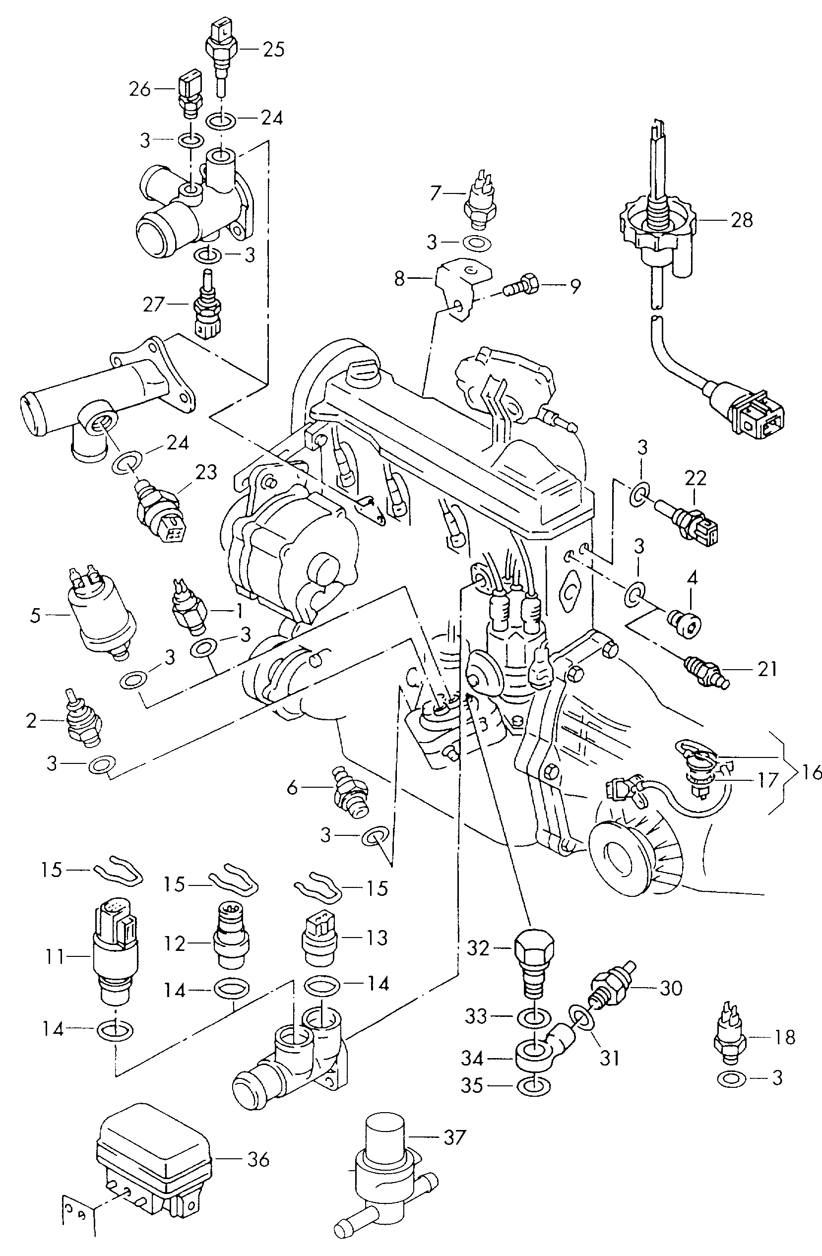 VAG 025 906 041 A - Érzékelő, hűtőfolyadék-hőmérséklet parts5.com