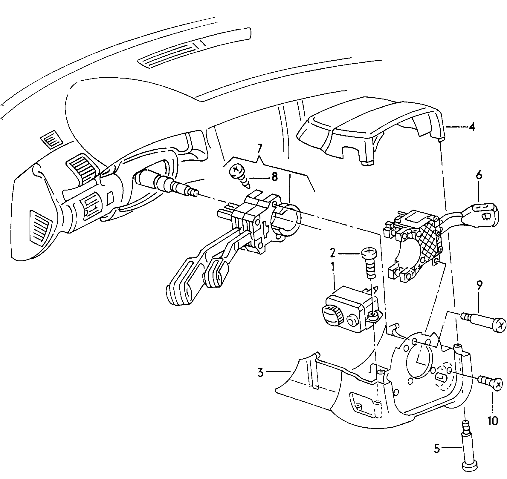 VAG 4D0953513 - Control Stalk, indicators parts5.com