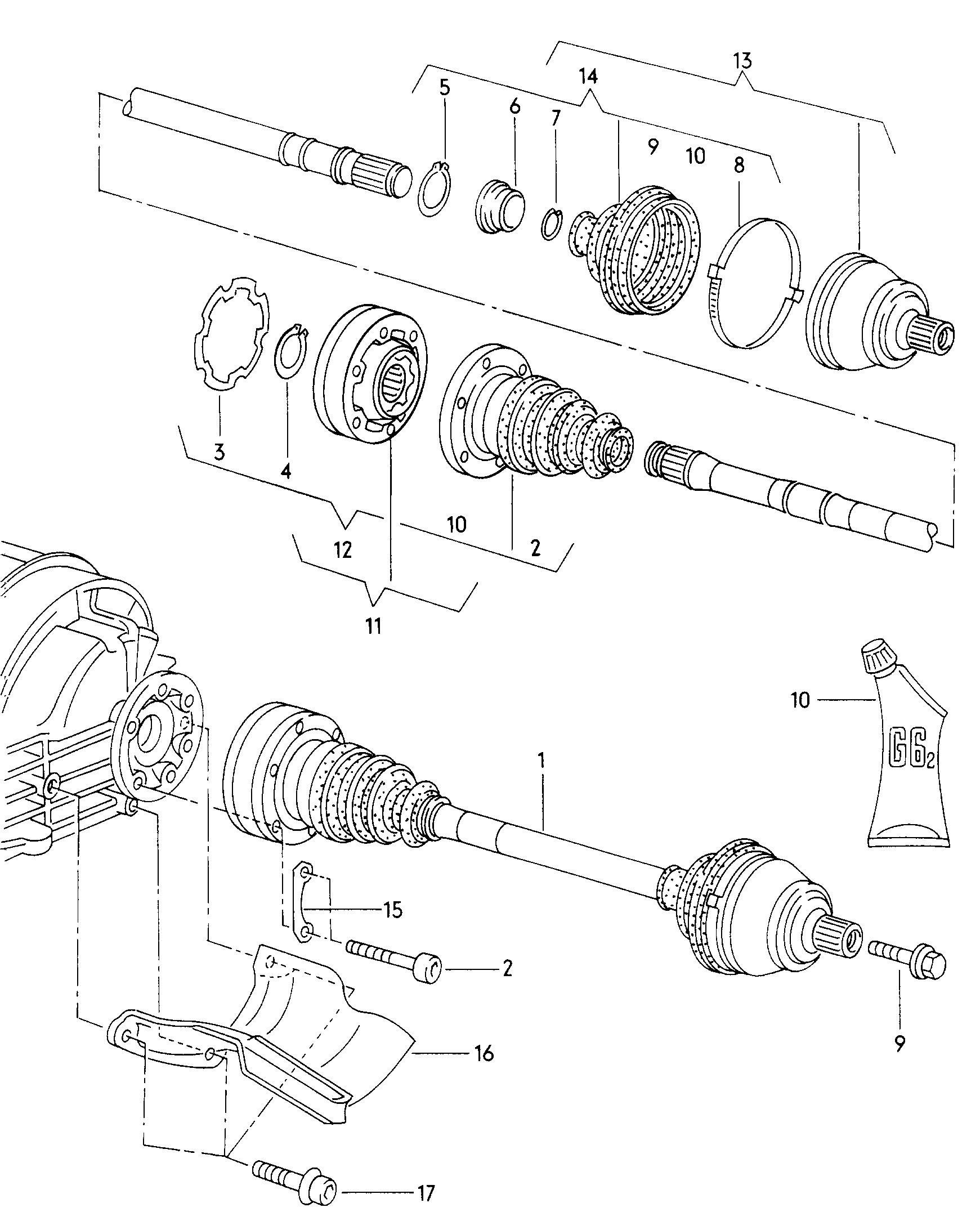 VAG 4D0598099A - Mafsal seti, tahrik mili parts5.com