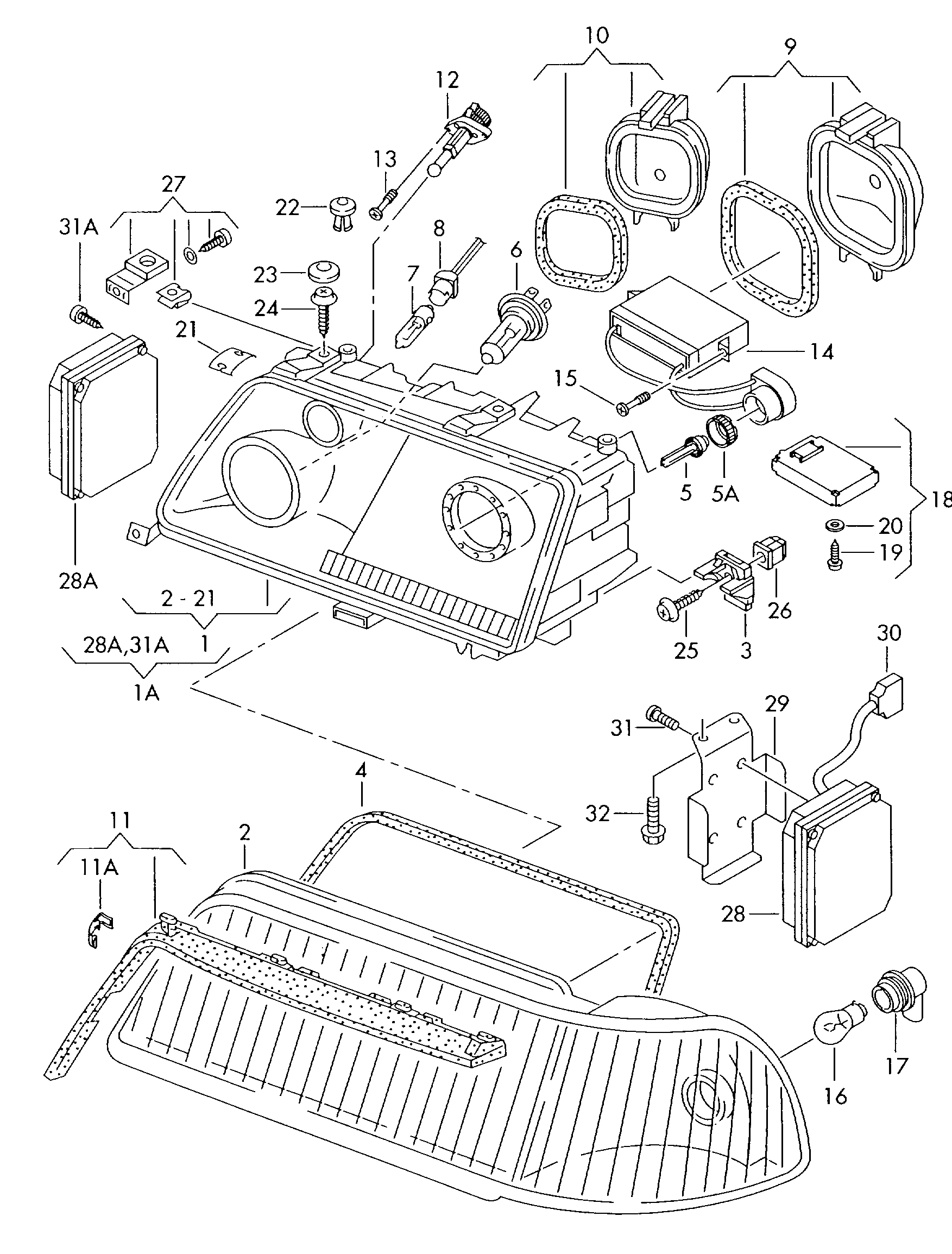 Seat 4D0907476B - Krmilna naprava, osvetlitev parts5.com