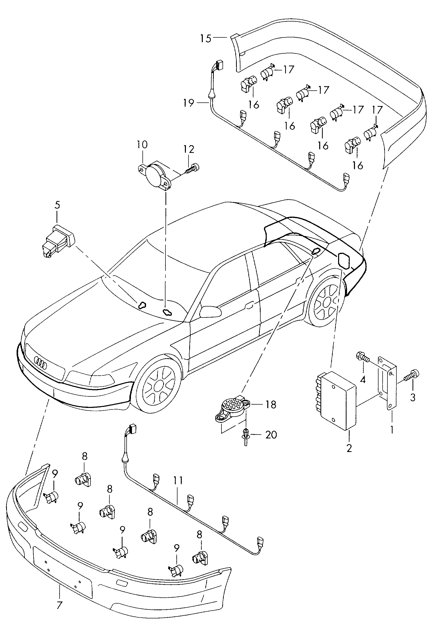 AUDI 4B0 919 275 A - Park yardım sistemi sensörü parts5.com