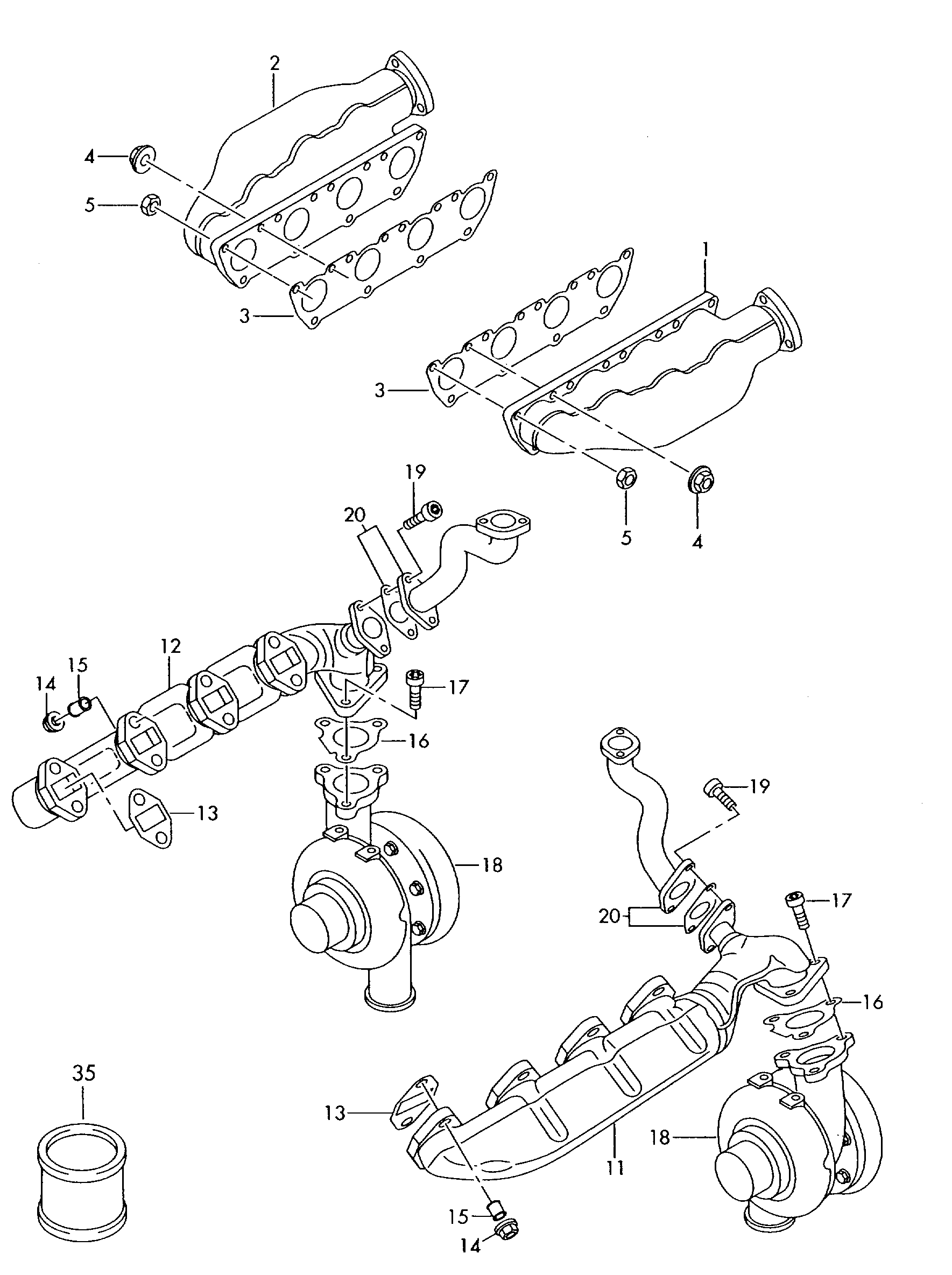 VW 059 253 039 B - Zestaw uszczelek, kolektor wydechowy parts5.com