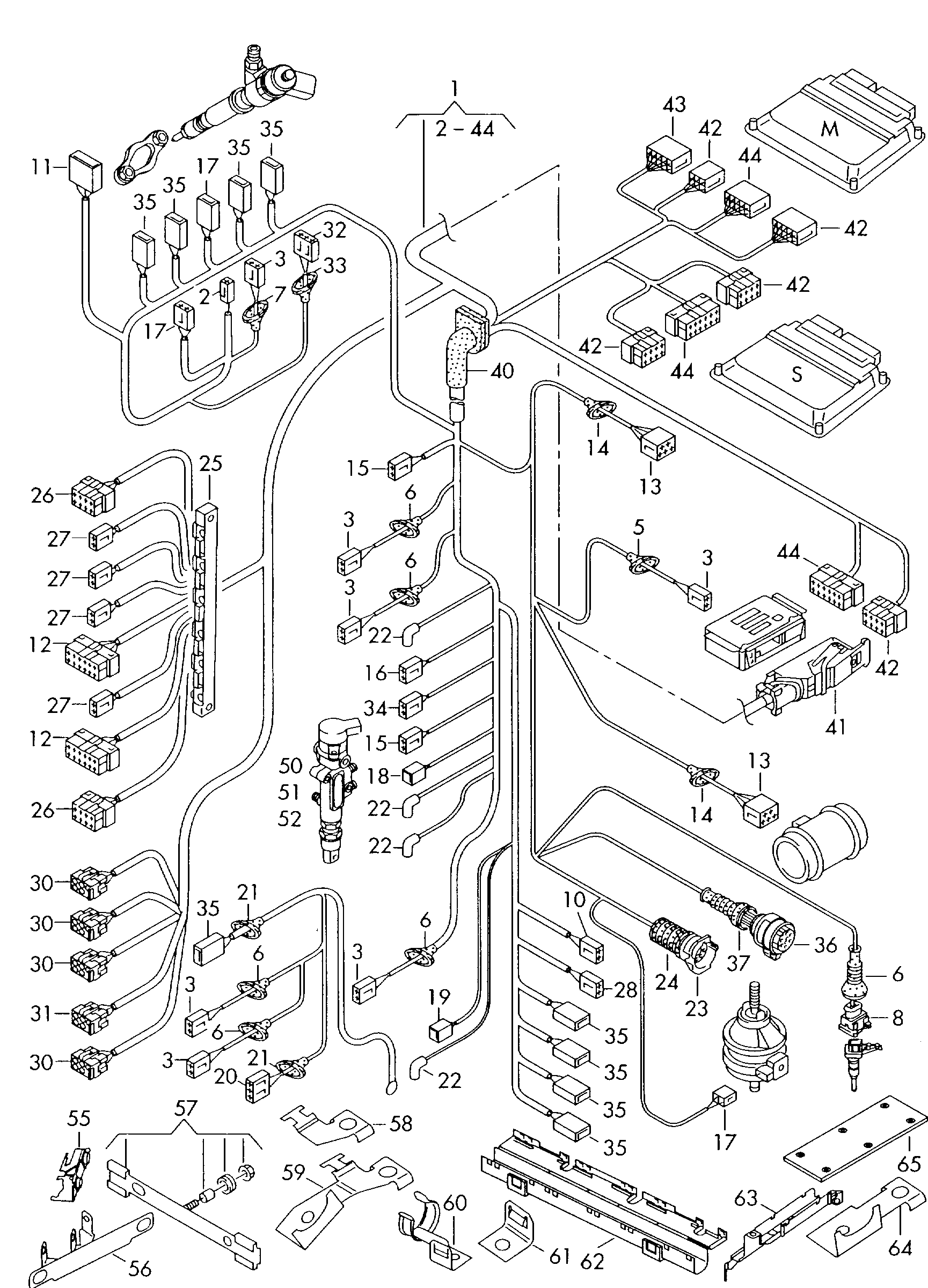 VAG 4D0971993 - Flat connector housing with contact locking mechanism parts5.com