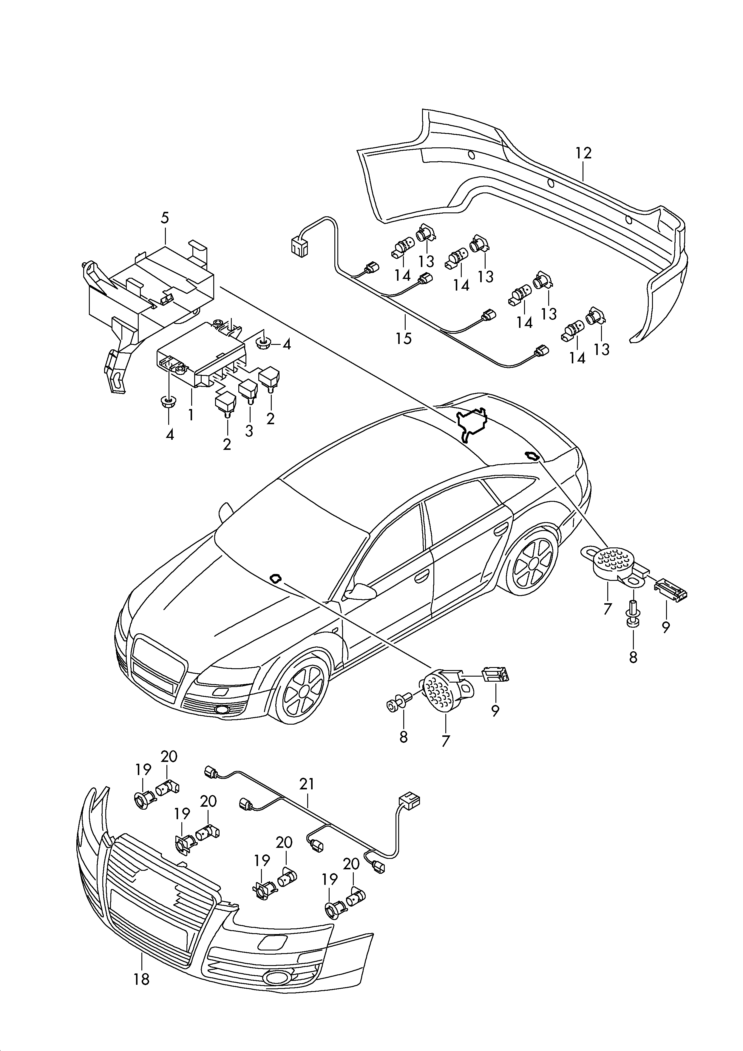 AUDI 7H0 919 275 E - Park yardım sistemi sensörü parts5.com