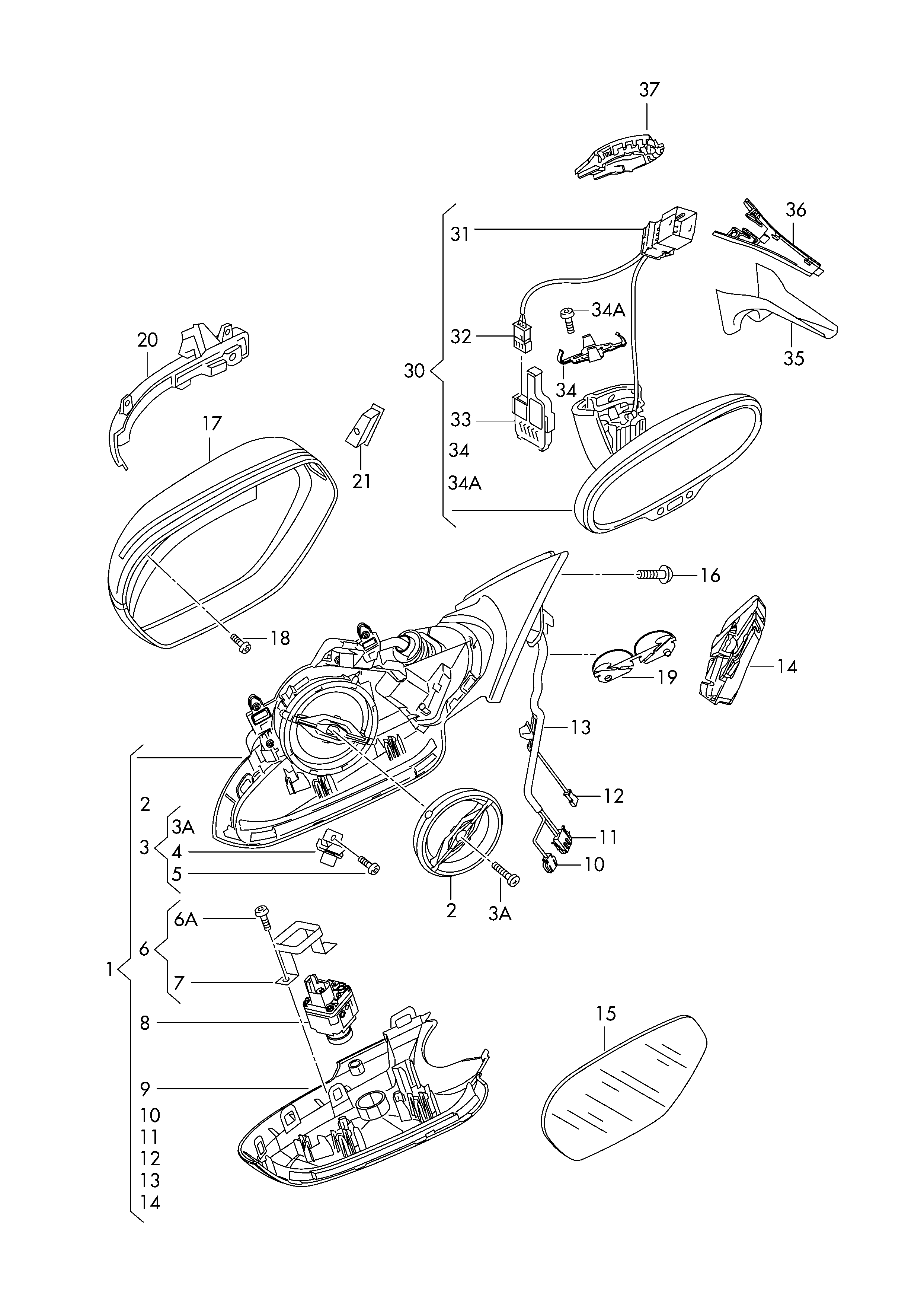 AUDI 4G0857535B - Külső visszapillantó parts5.com