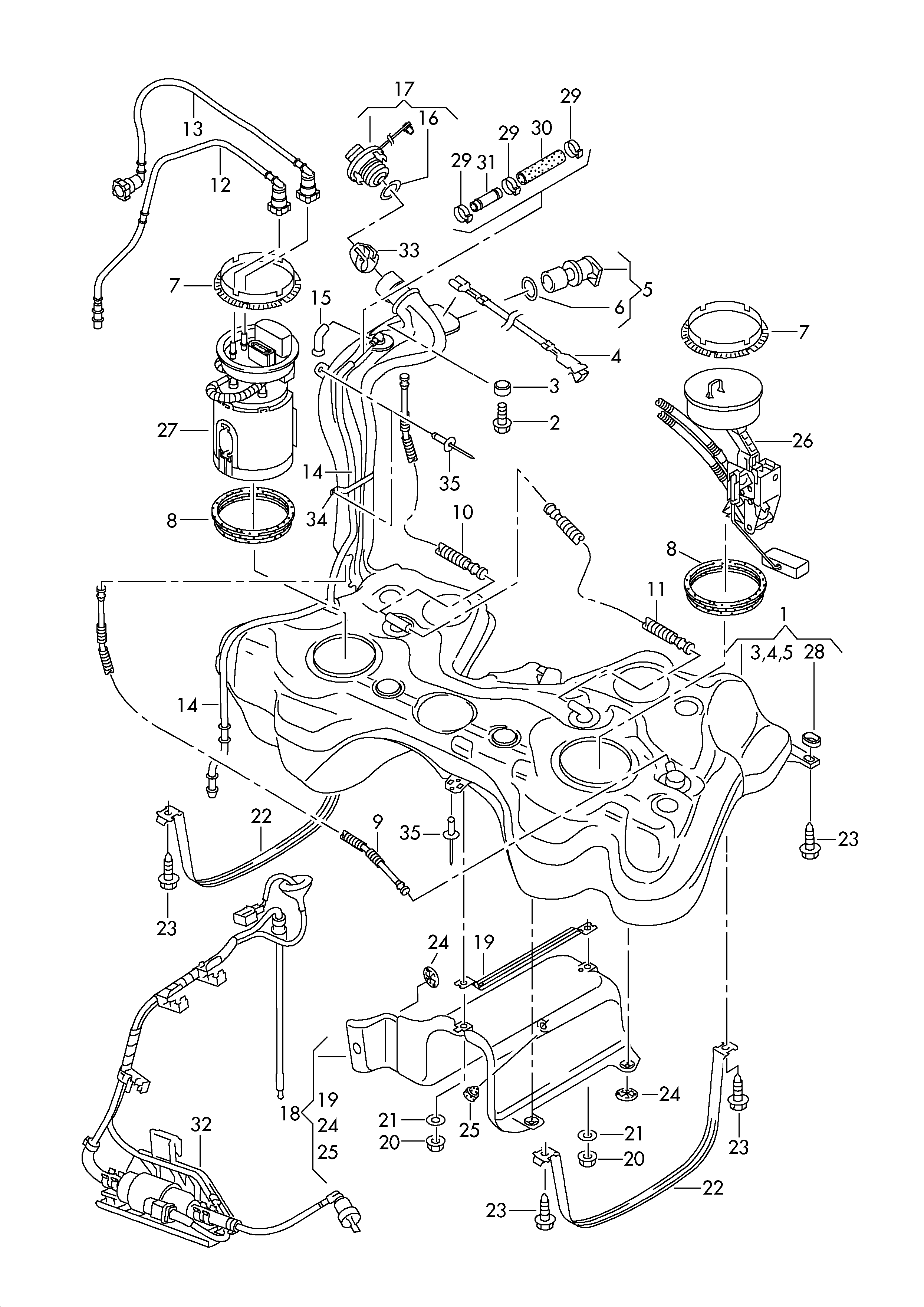 VAG 1J0919133B - Уплътнение, горивна сонда (датчик за показване нивото на гор parts5.com