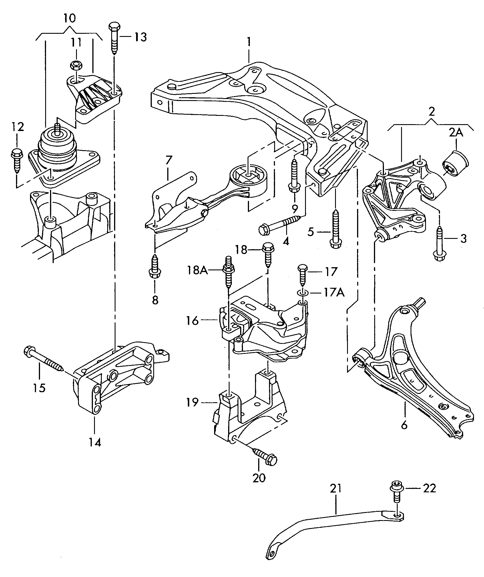 VAG 8Z0 407 183 - Тампон, носач parts5.com