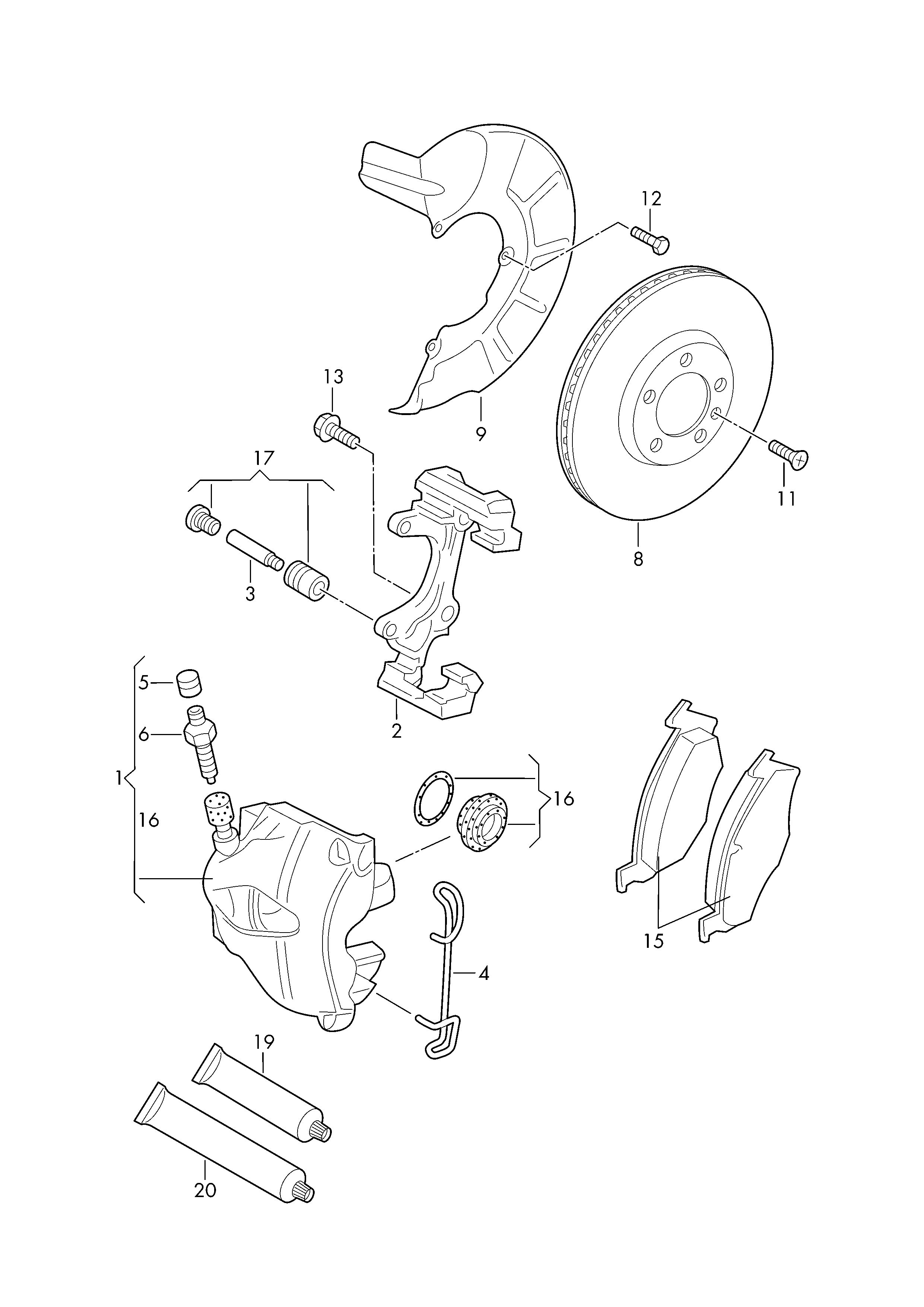 AUDI 1K0 615 269 - Aksesuar seti, diskli fren balatası parts5.com