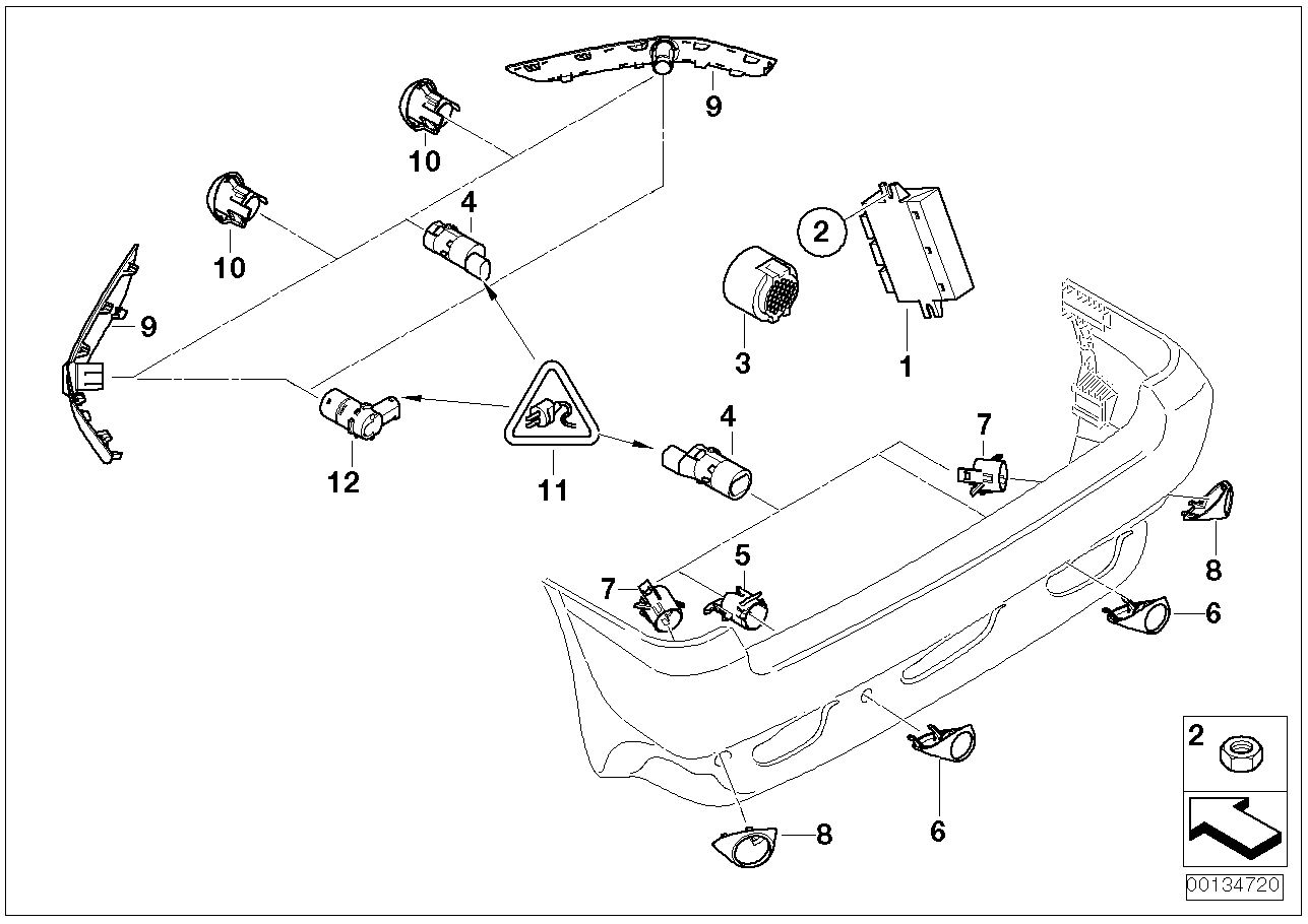 BMW 66 21 6 902 182 - Sensor, parking assist parts5.com