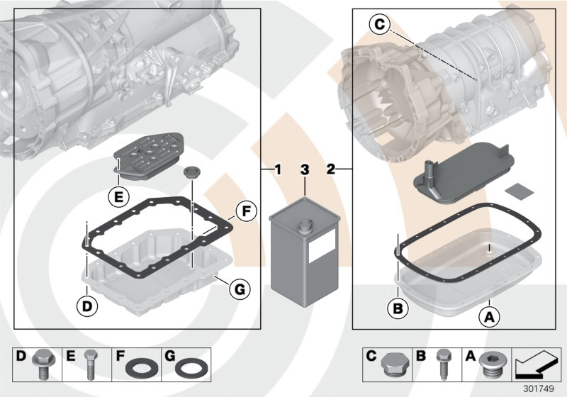 BMW 24152333858 - Kit piezas, cambio aceite caja automática parts5.com