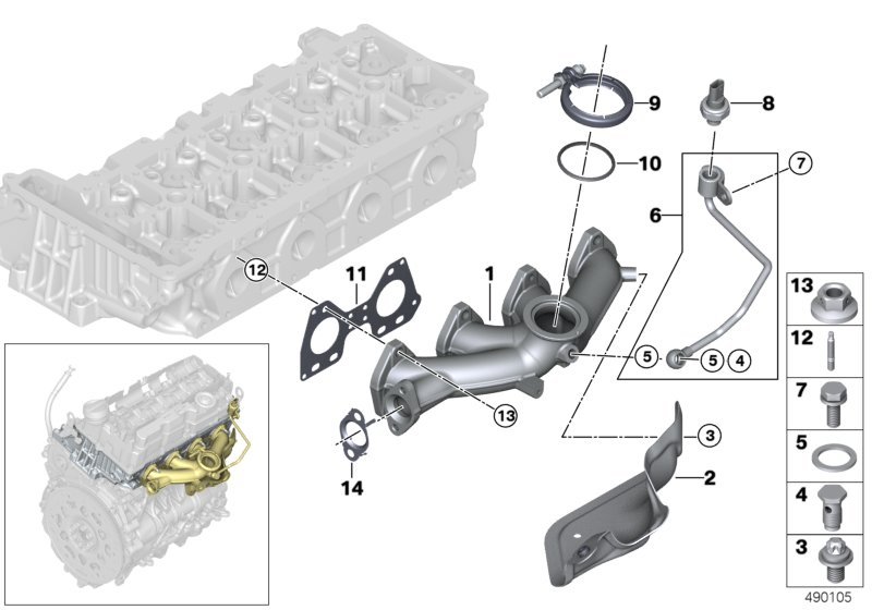 Mini 11 62 8 509 783 - Joint d'étanchéité, collecteur d'échappement parts5.com