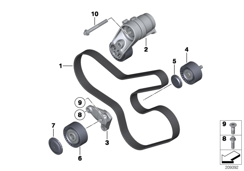 BMW (BRILLIANCE) 11 28 8 604 267 - Rola ghidare / conducere, curea transmisie parts5.com