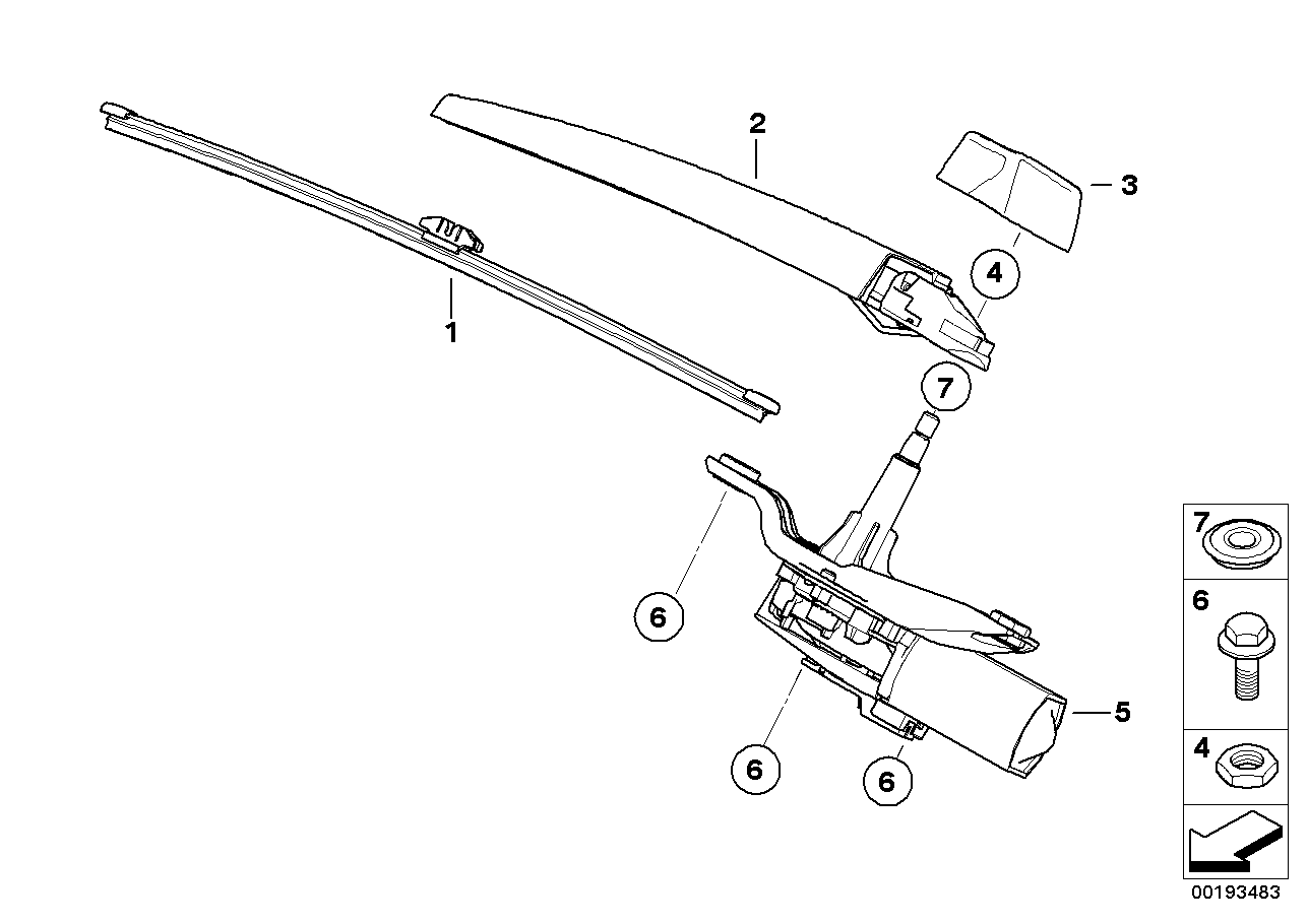 BMW 61627206357 - Wiper Arm, window cleaning parts5.com