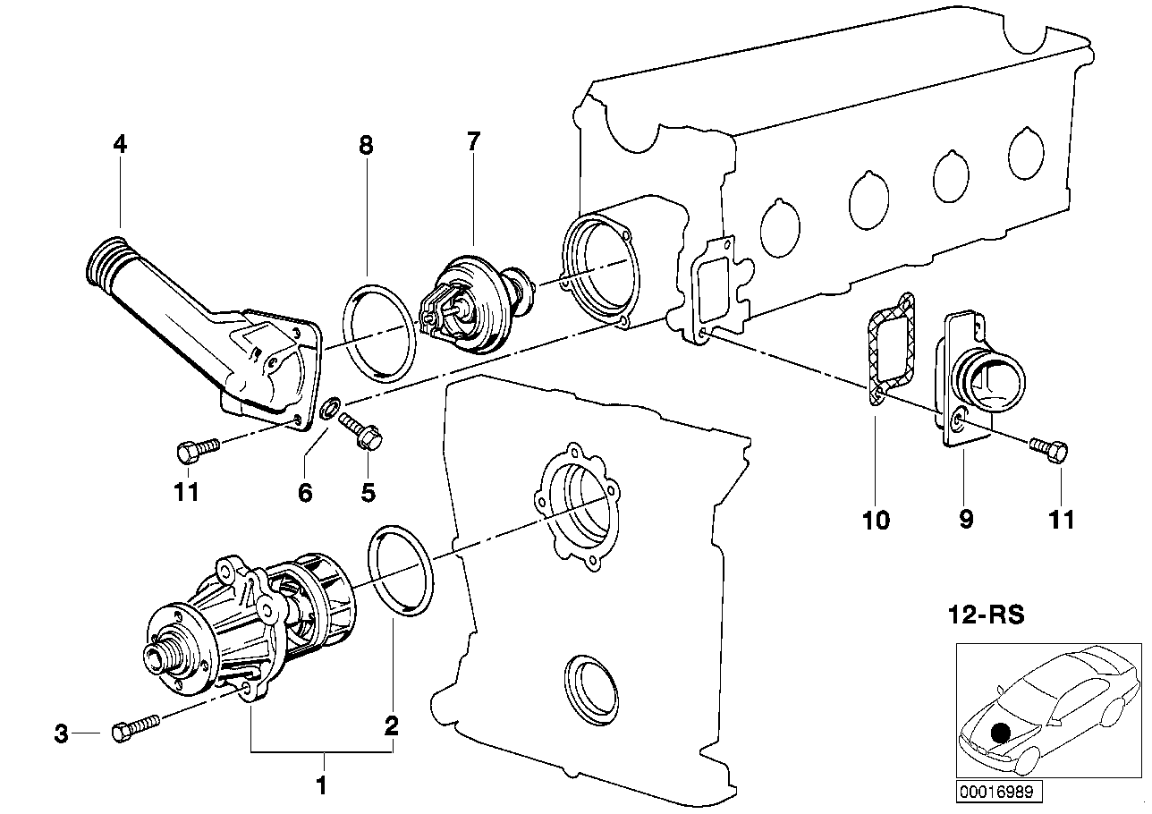 BMW 11 53 7 511 580 - Thermostat, coolant parts5.com