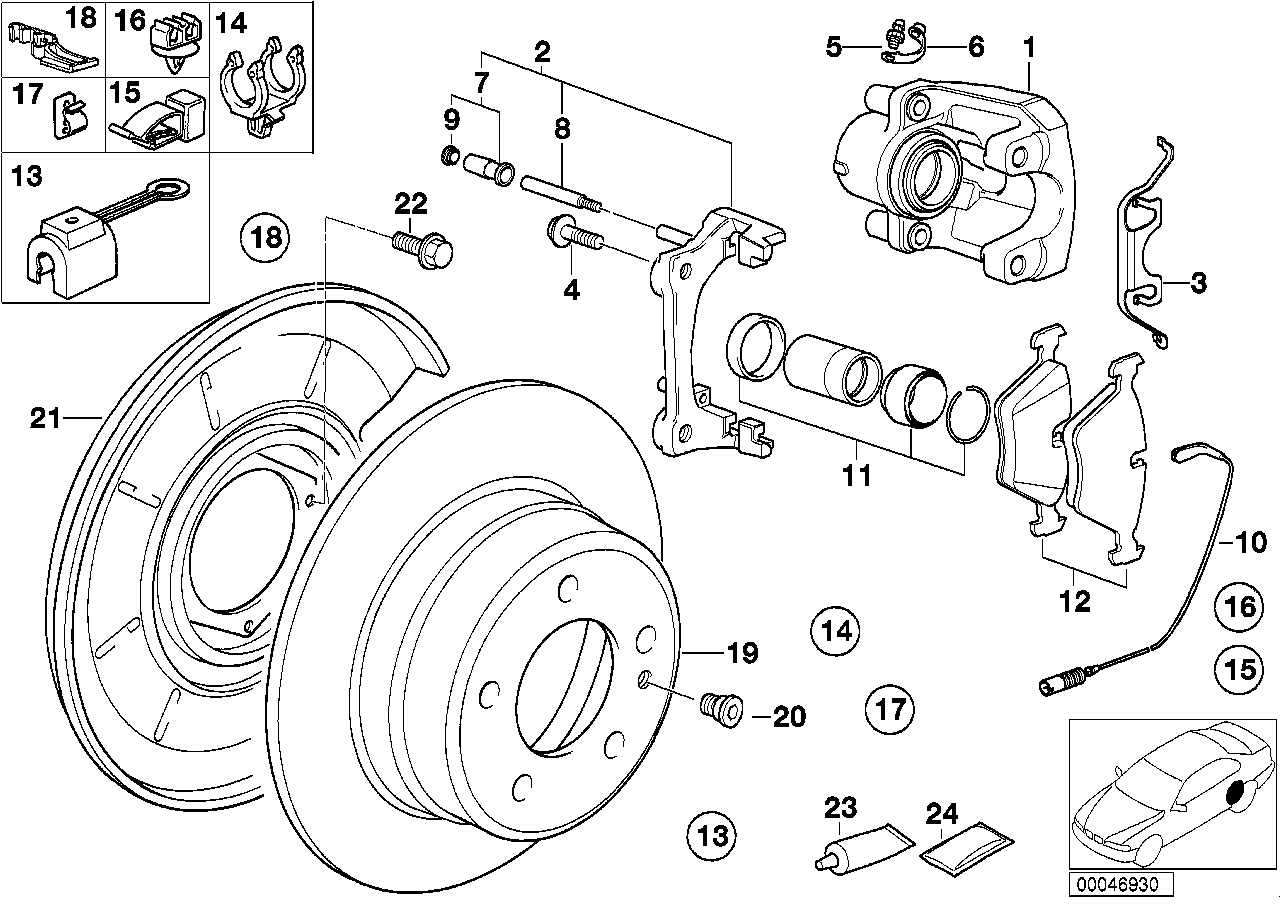 BMW 34 21 1 158 883 - Set reparatie, etrier parts5.com