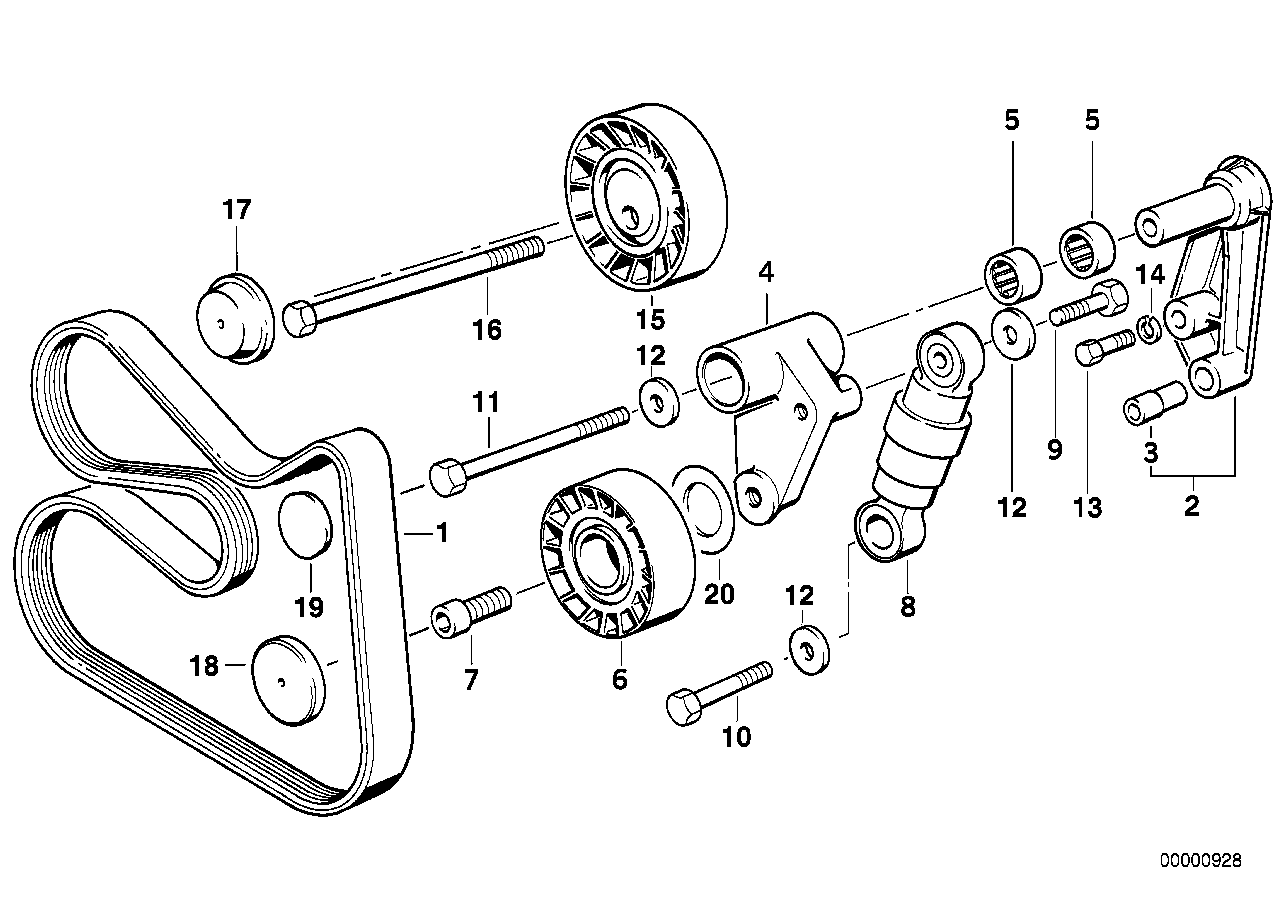 BMW 11 28 1 726 773 - Tensor de correa, correa poli V parts5.com