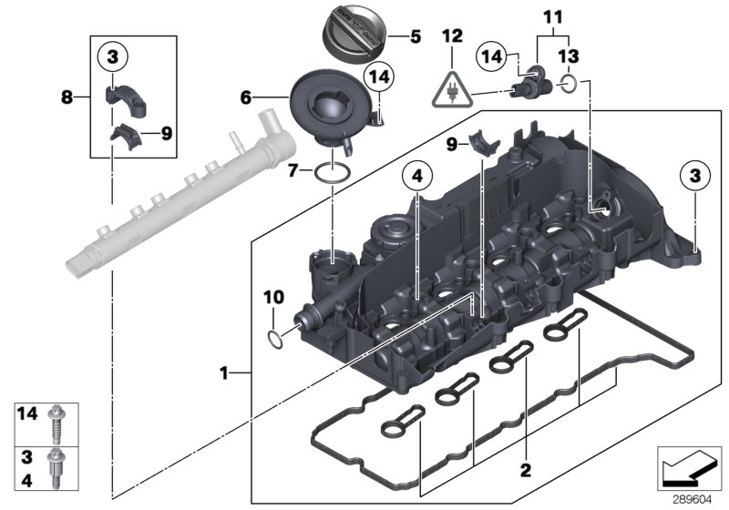 BMW 11 12 8 511 814 - Set garnituri, Capac supape parts5.com