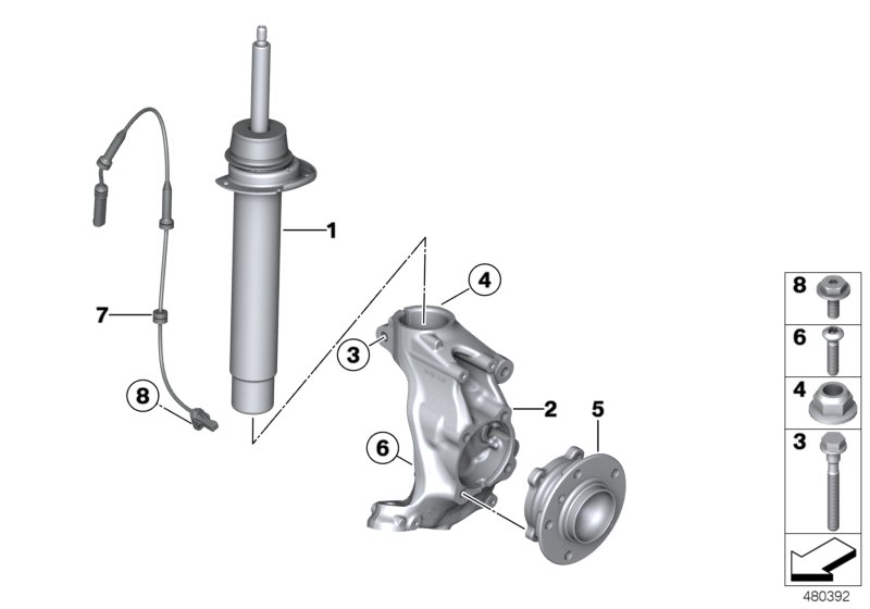 BMW 31206867256 - Wheel hub, bearing Kit parts5.com