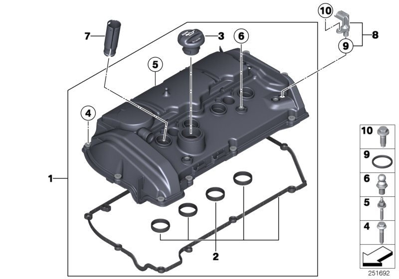 BMW 11 12 7 615 369 - Tapa, tubuladura de relleno de aceite parts5.com