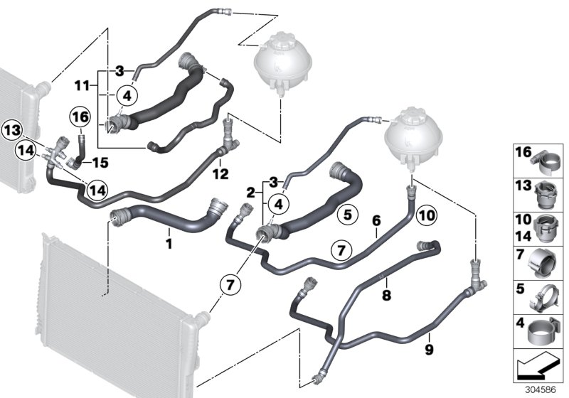 BMW 17 12 8 571 616 - Radiator Hose parts5.com