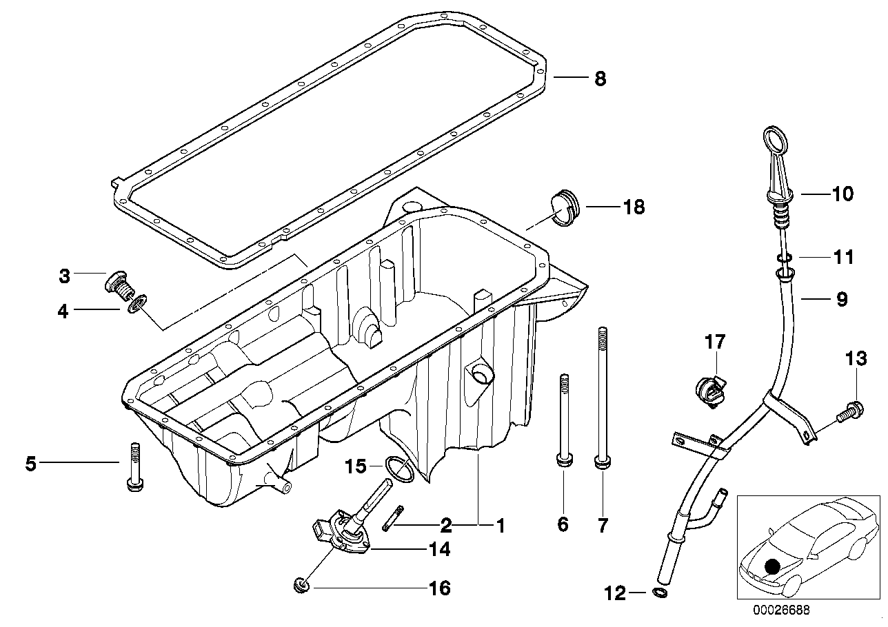 BMW 11 43 1 740 045 - Seal / Gasket, oil dipstick parts5.com