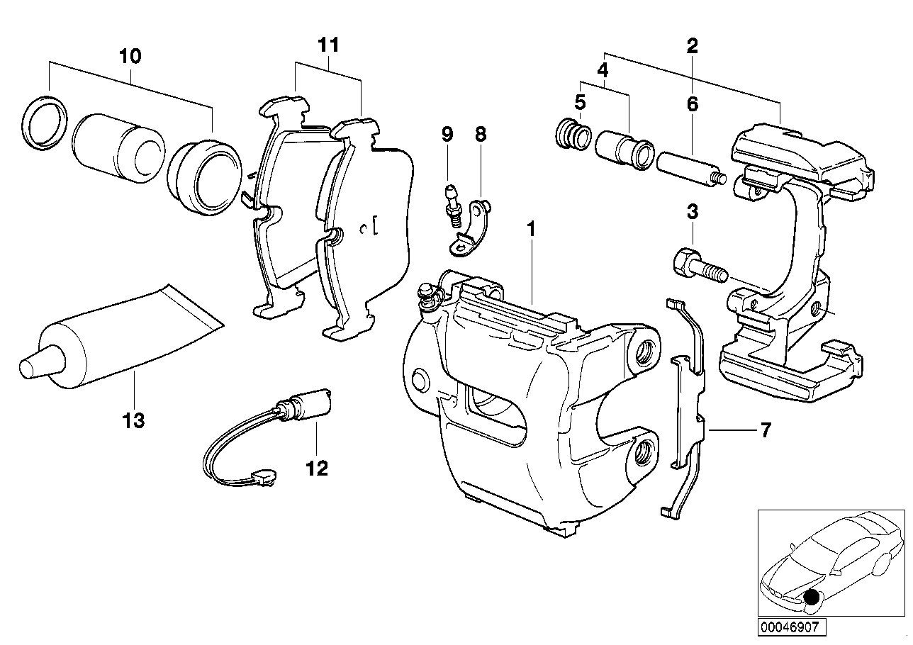 BMW 34 11 1 153 202 - Komplet za popravak, kočno sedlo parts5.com