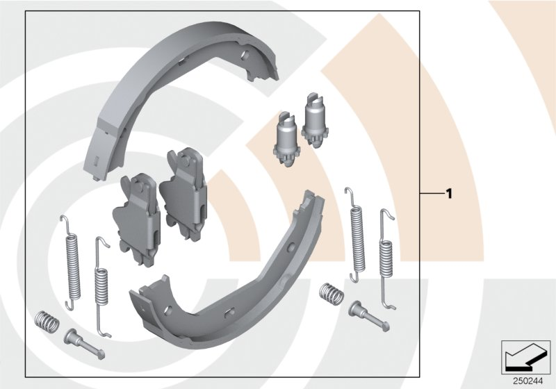 BMW 34212213310 - Fékpofakészlet, rögzítőfék parts5.com