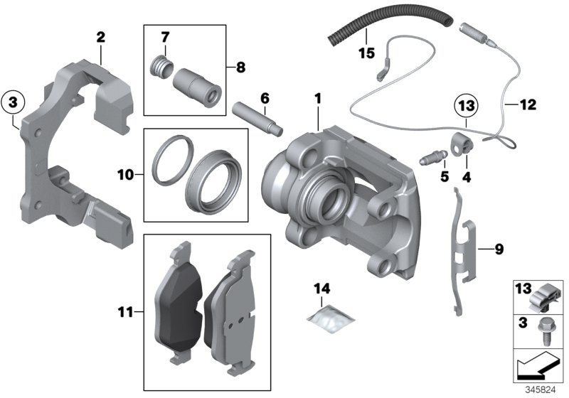 BMW 34 11 6 763 995 - Set reparatie, etrier parts5.com