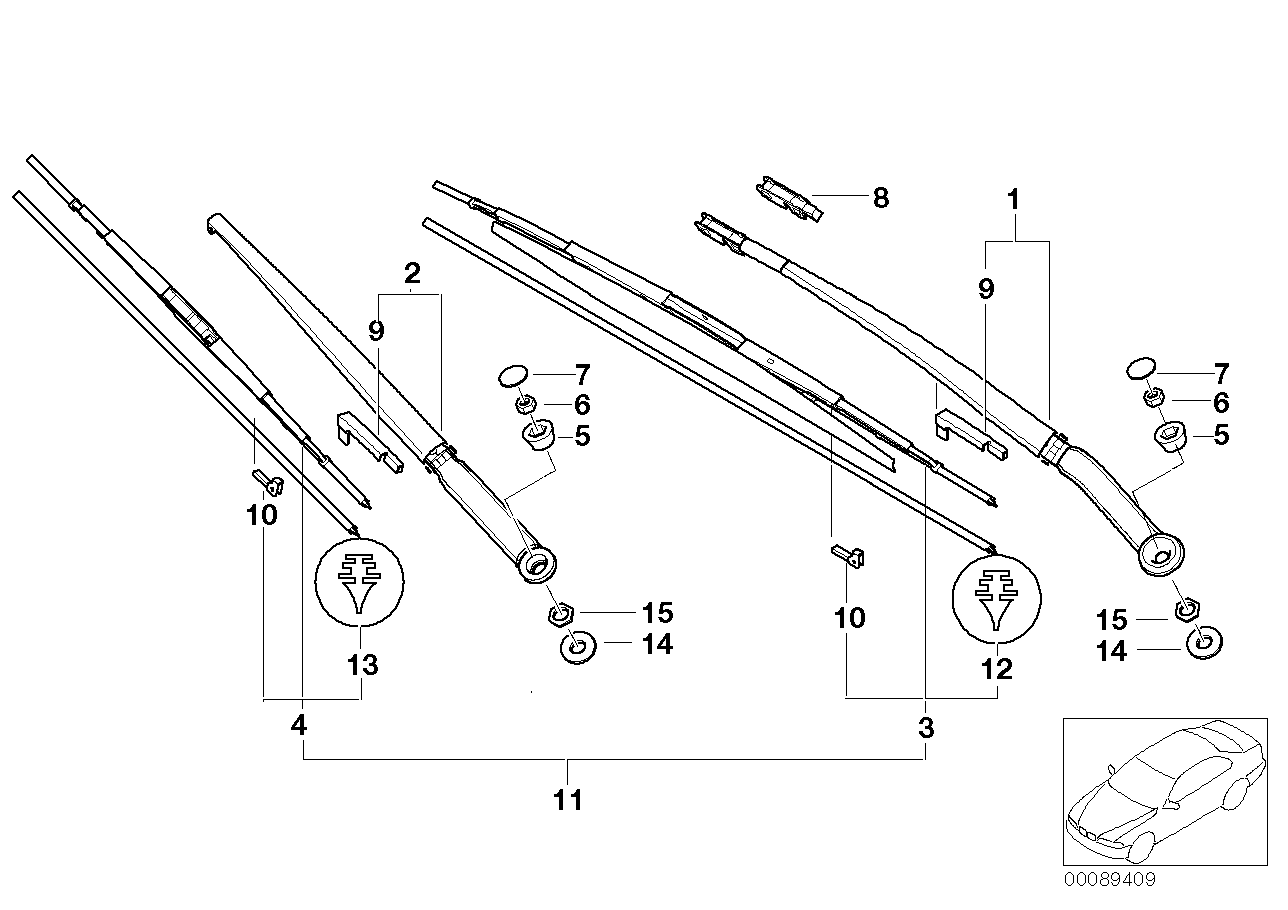 BMW 61 61 0 037 027 - Stieracia liżta parts5.com