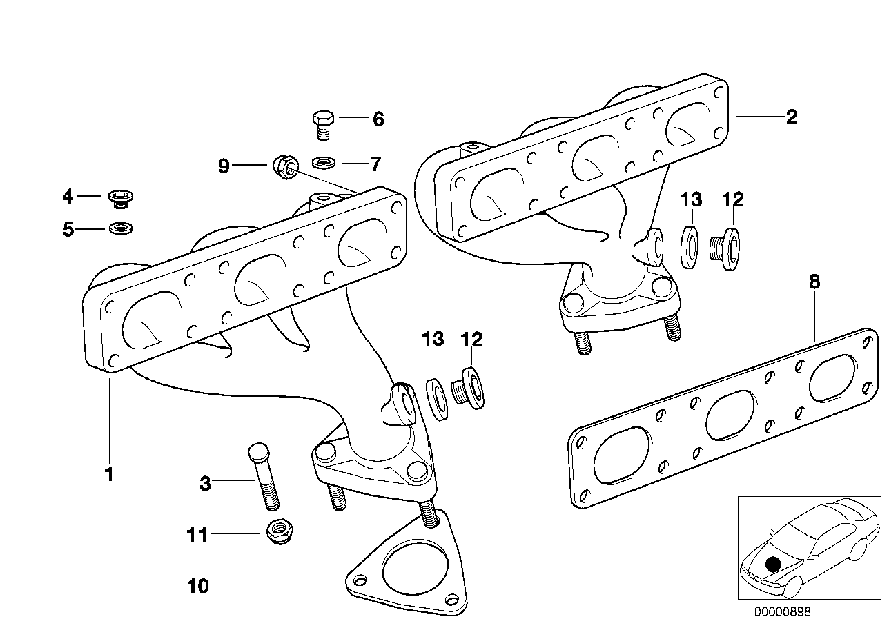 BMW 11 62 1 744 252 - Junta, colector de escape parts5.com