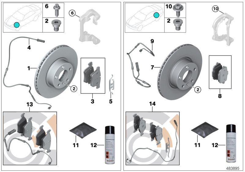 BMW (BRILLIANCE) 34212449289 - Set placute frana,frana disc parts5.com