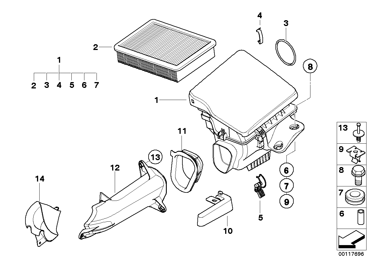 BMW 13 72 1 744 869 - Air Filter parts5.com