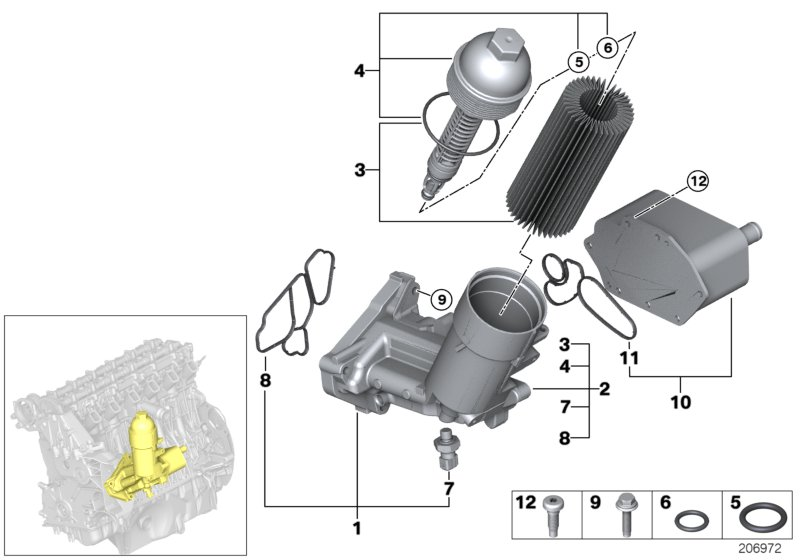 BMW 11 42 2 247 378 - Tesnilo, ohisje oljnega filtra parts5.com