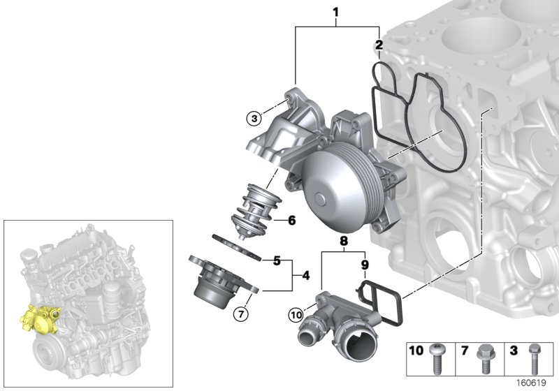 BMW 11 51 7 805 191 - Thermostat, coolant parts5.com