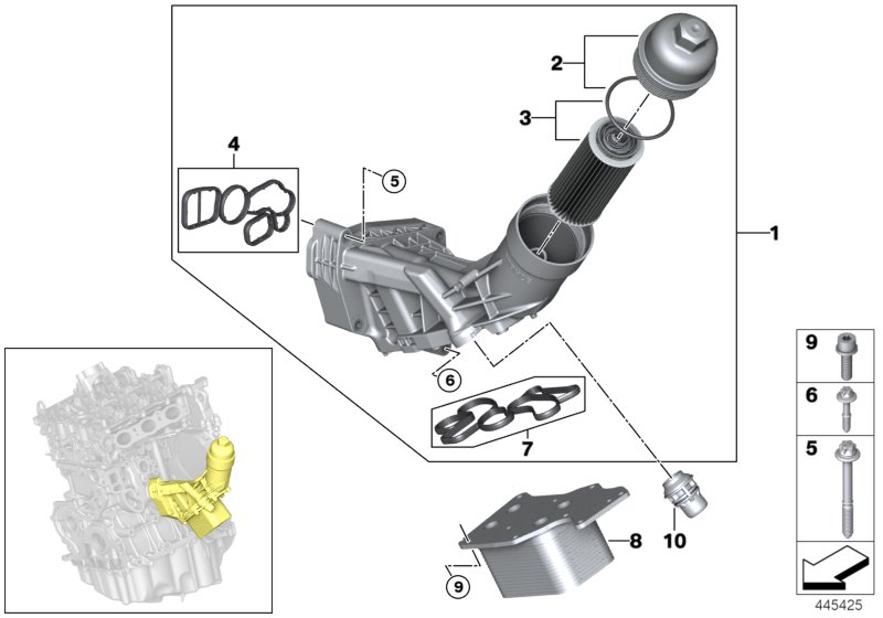 BMW 11 42 8 591 460 - Juego de juntas, radiador de aceite parts5.com