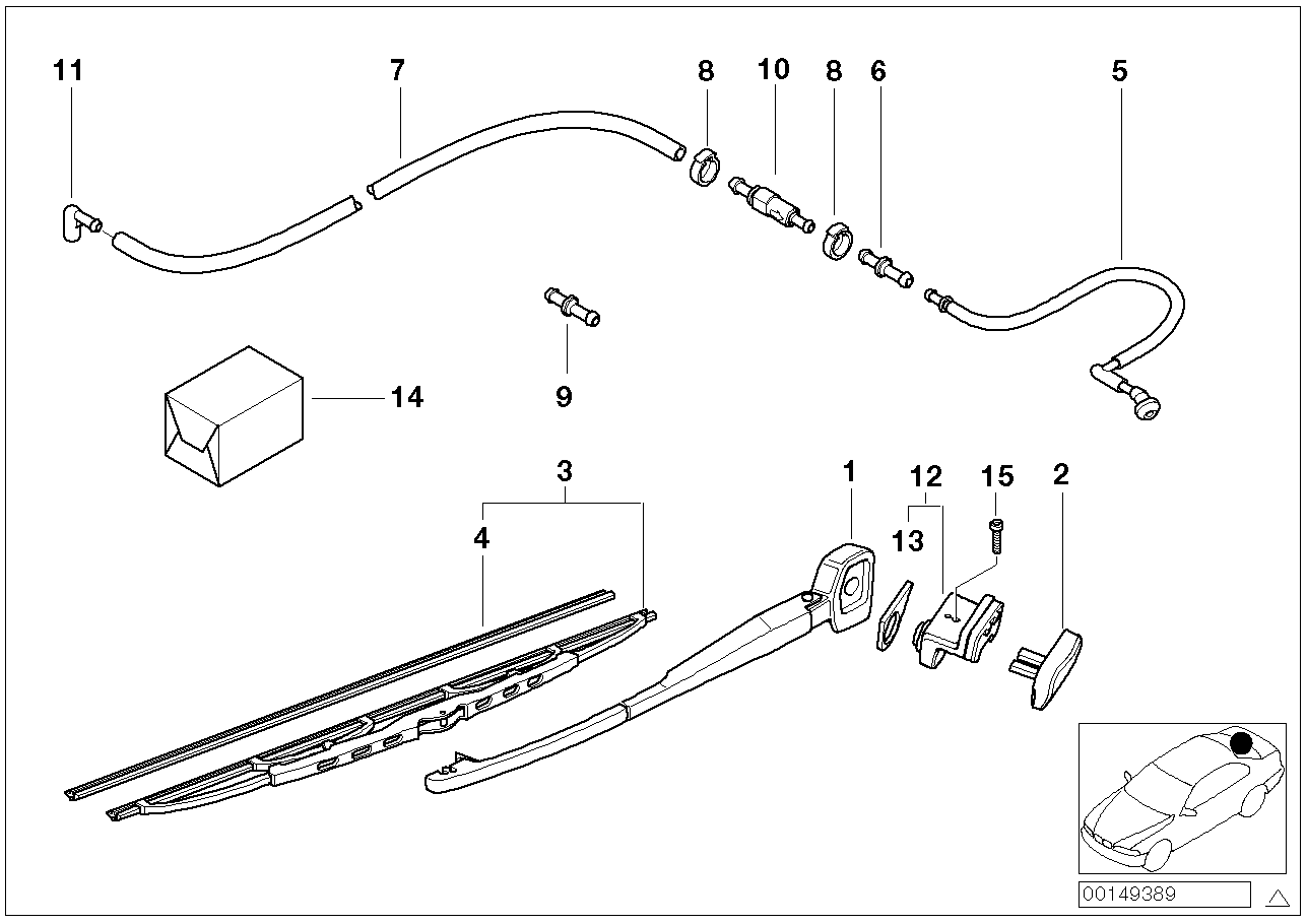 BMW 61628239164 - Щетка стеклоочистителя parts5.com