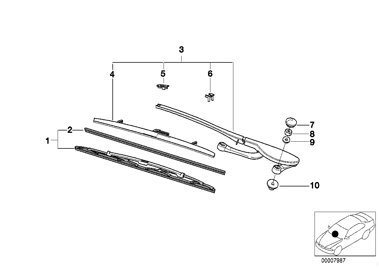 BMW 61 61 9 070 579 - Balai d'essuie-glace parts5.com