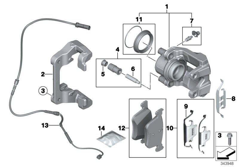 BMW 34116850972 - Juhthülsikomplekt,pidurisadul parts5.com